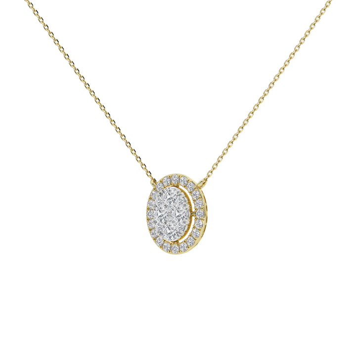 1 Carat Celestine Oval Cluster Pendant (With Chain)