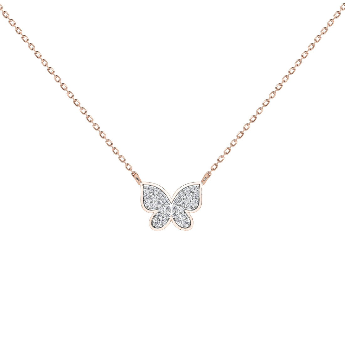 Livia Butterfly Pavé Pendant (With Chain)
