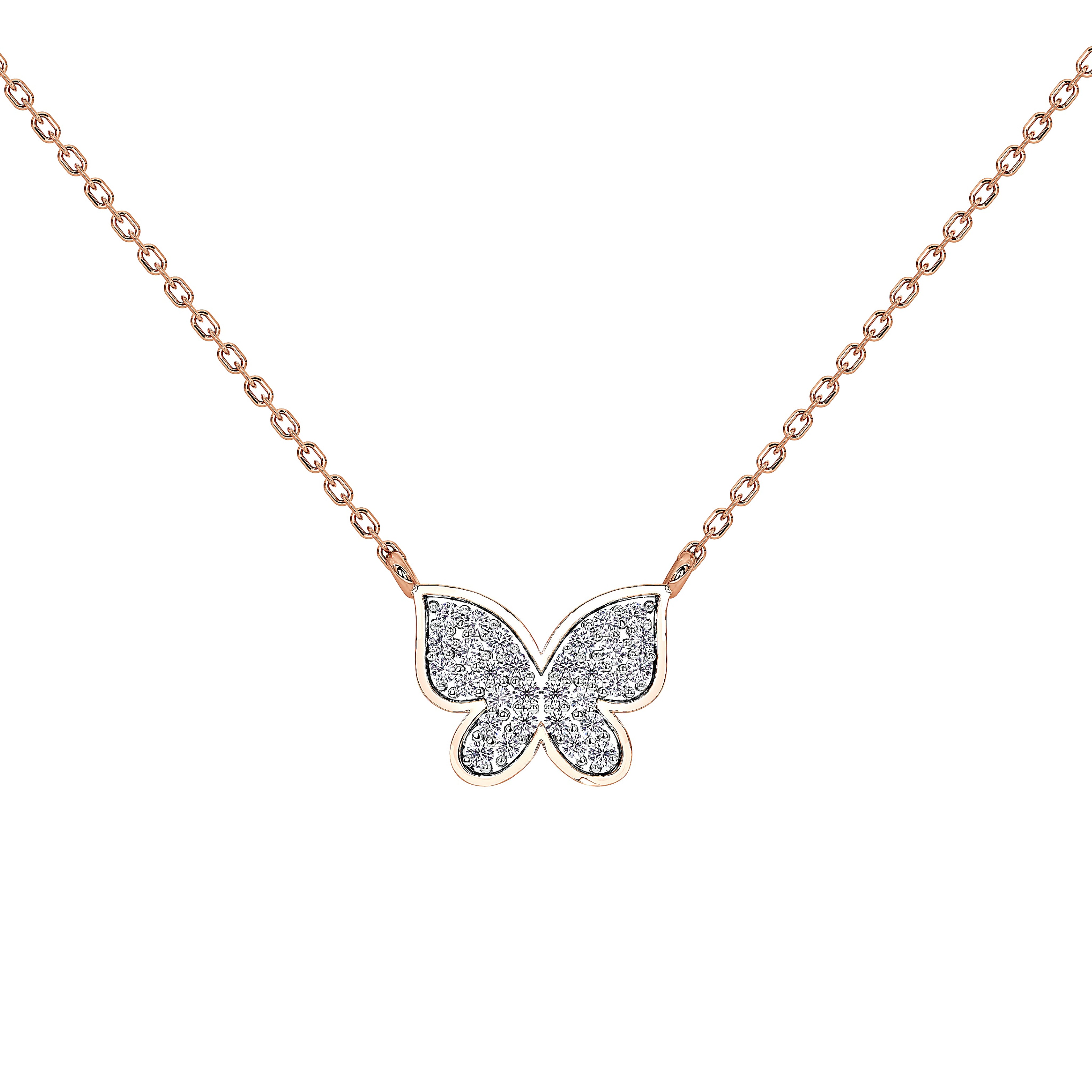 Livia Butterfly Pavé Pendant (With Chain)