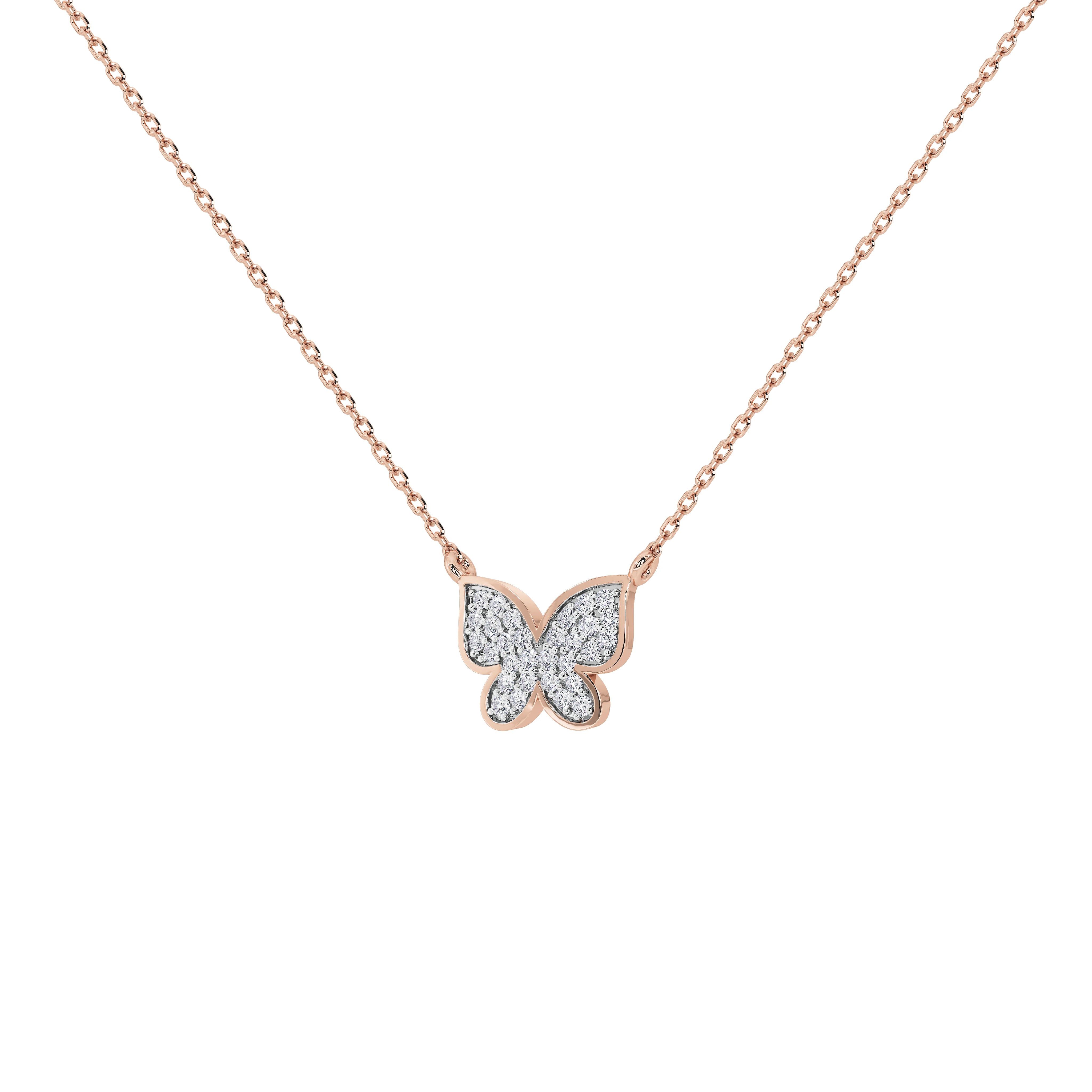 Livia Butterfly Pavé Pendant (With Chain)