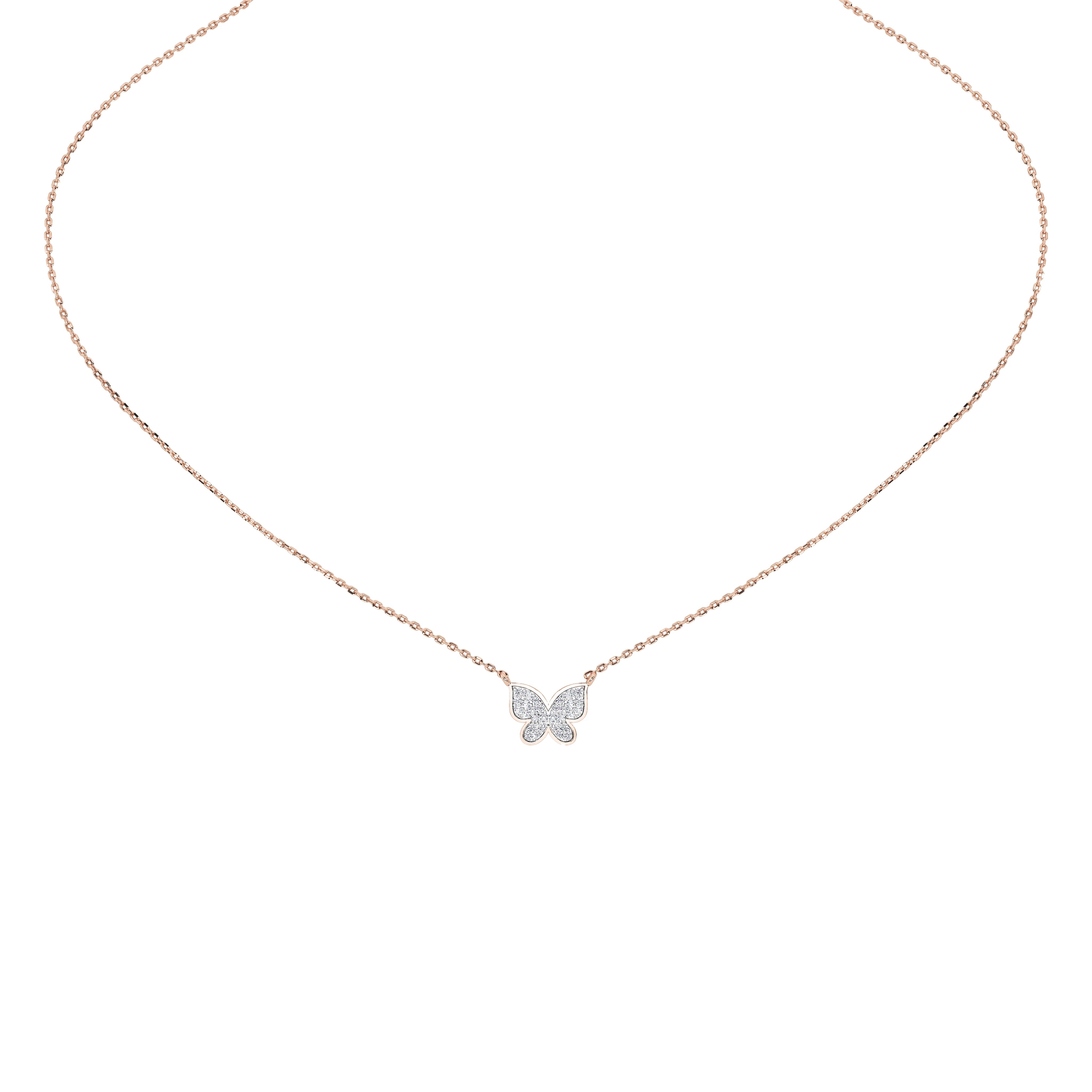 Livia Butterfly Pavé Pendant (With Chain)