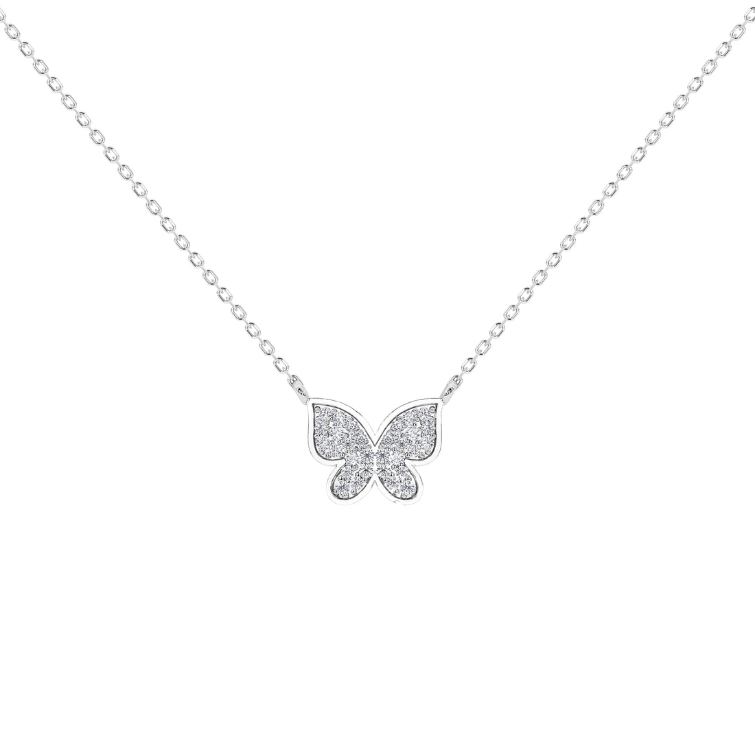 Livia Butterfly Pavé Pendant (With Chain)