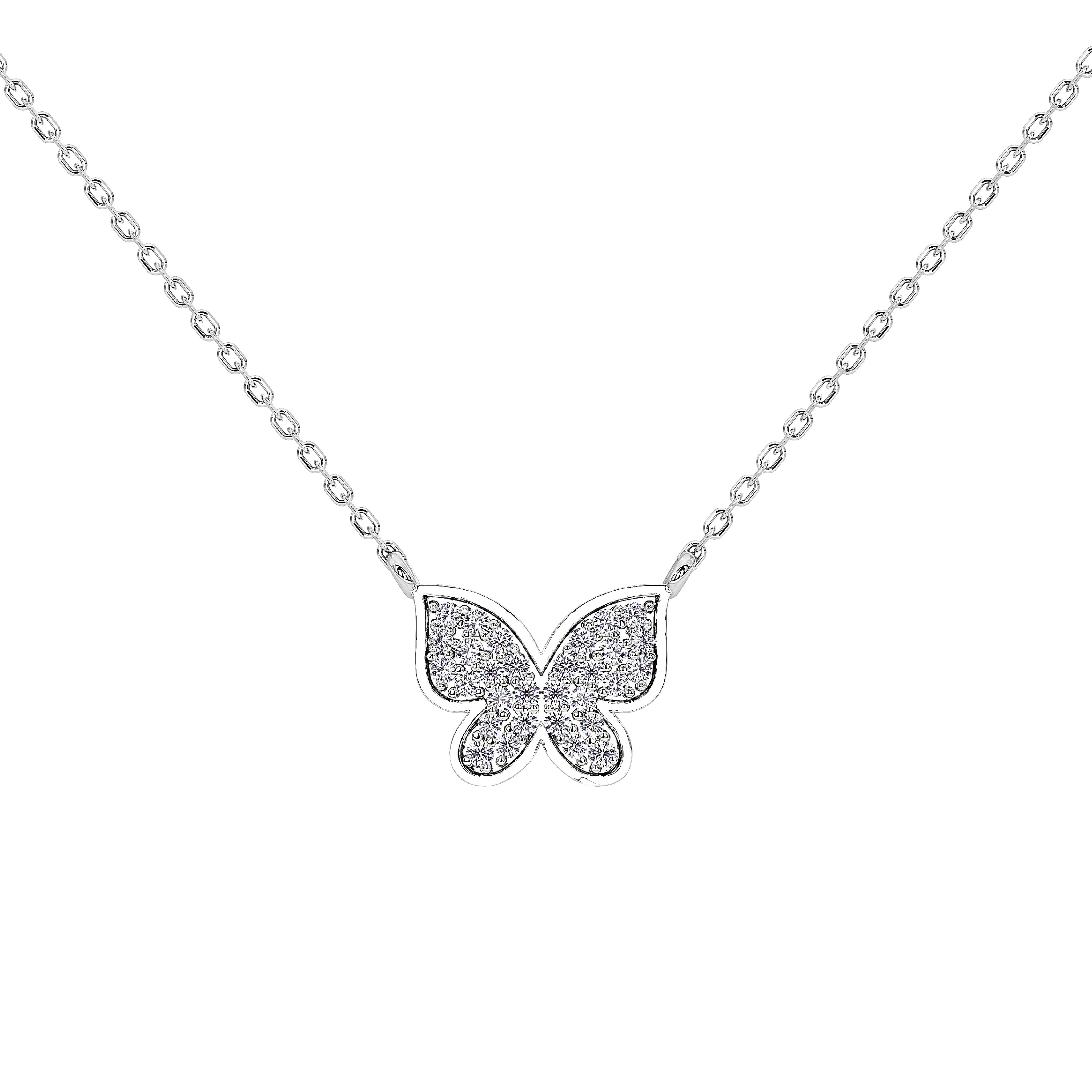 Livia Butterfly Pavé Pendant (With Chain)
