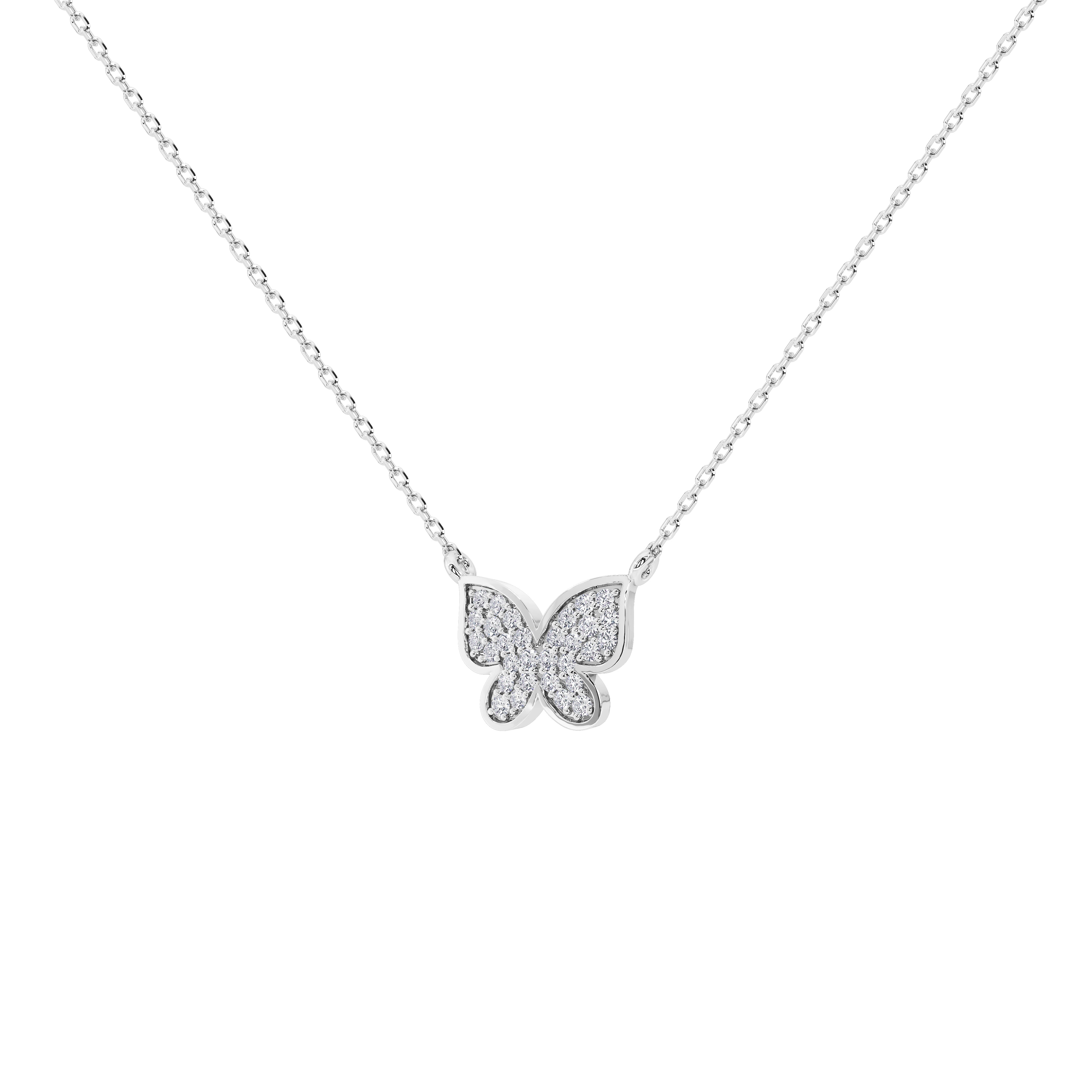 Livia Butterfly Pavé Pendant (With Chain)