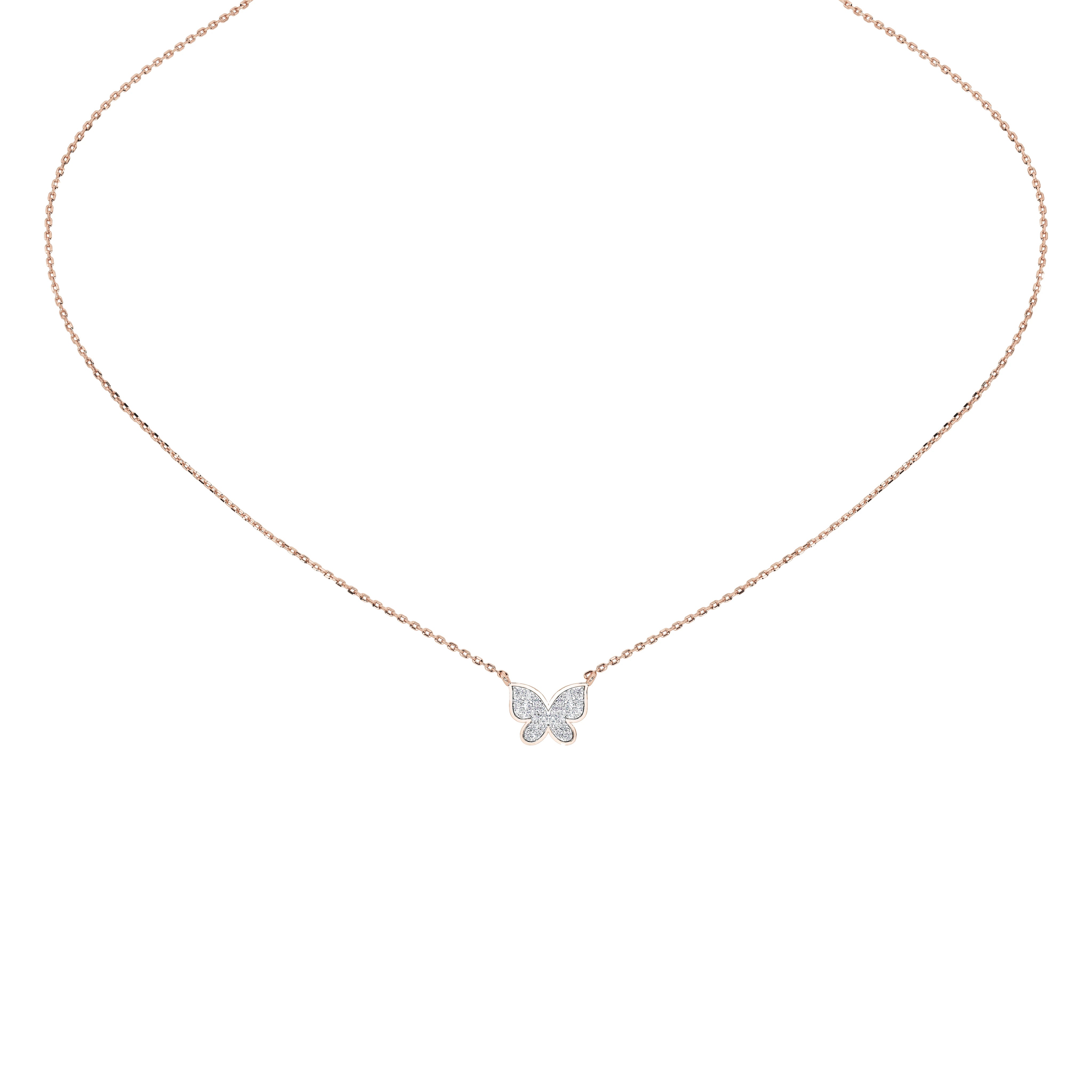 Livia Butterfly Pavé Pendant (With Chain)