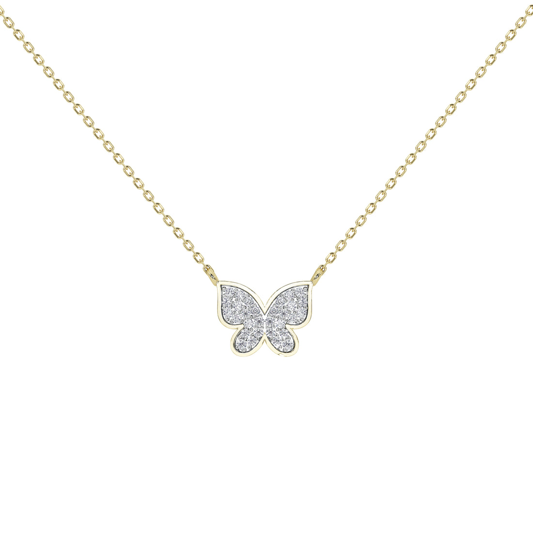 Livia Butterfly Pavé Pendant (With Chain)