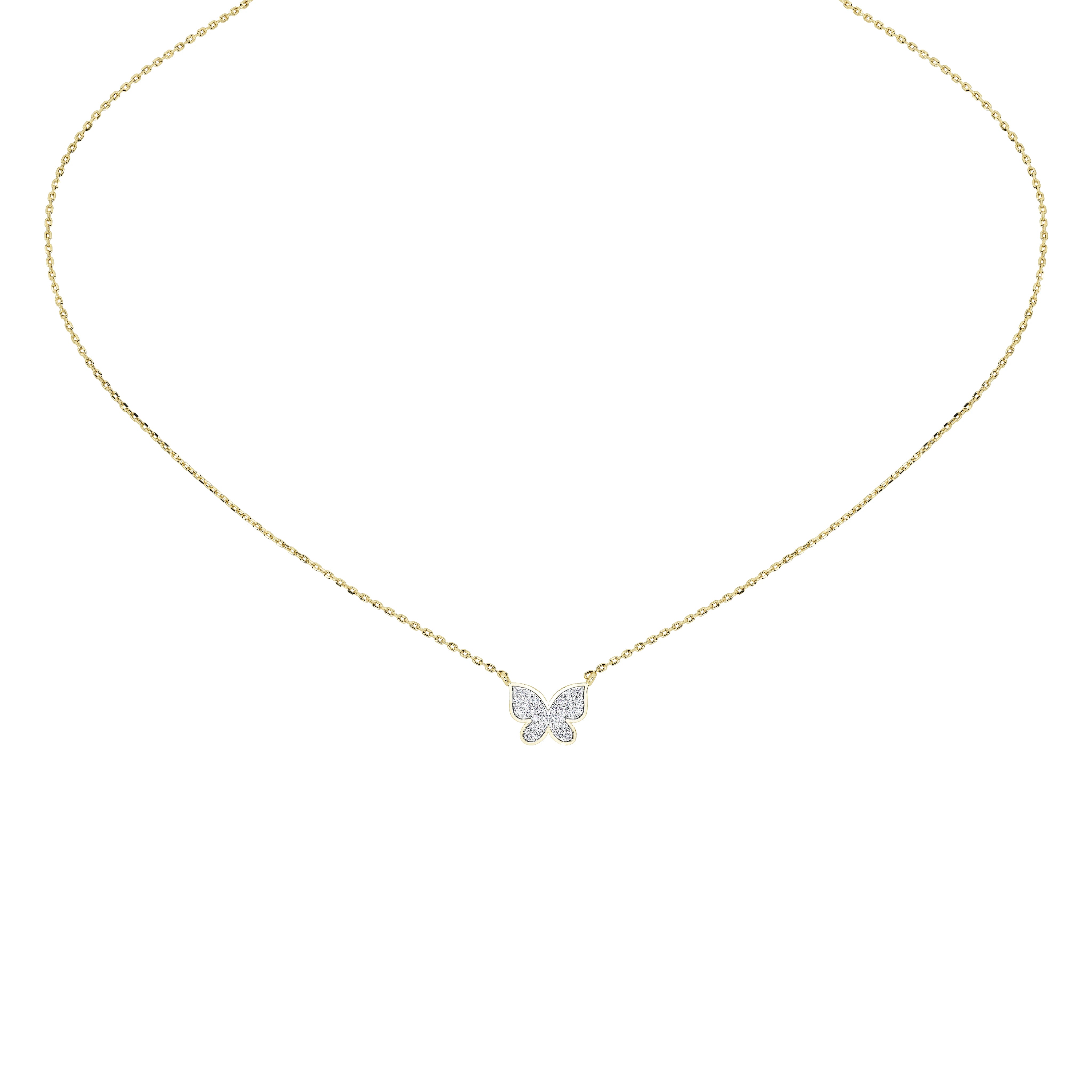 Livia Butterfly Pavé Pendant (With Chain)