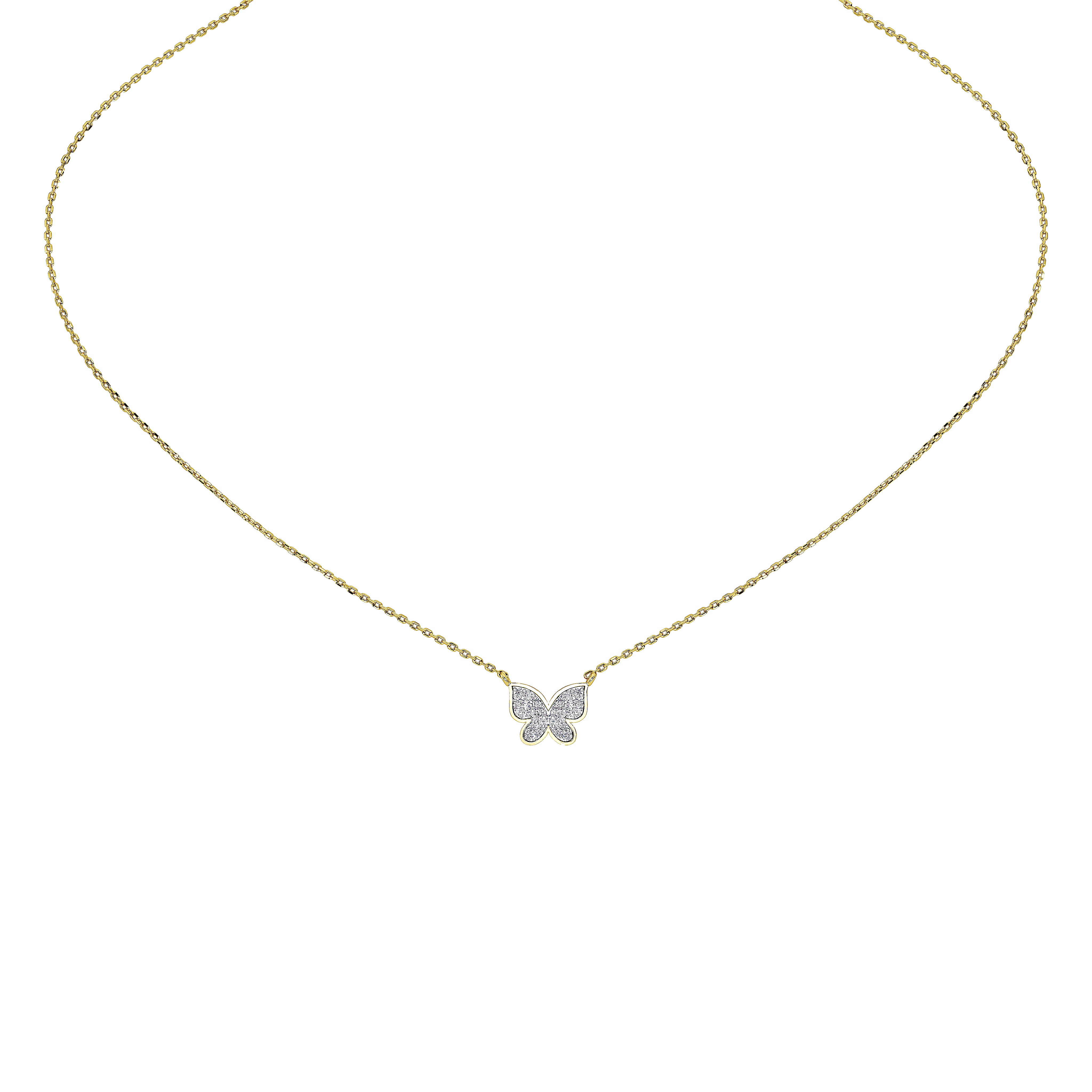 Livia Butterfly Pavé Pendant (With Chain)