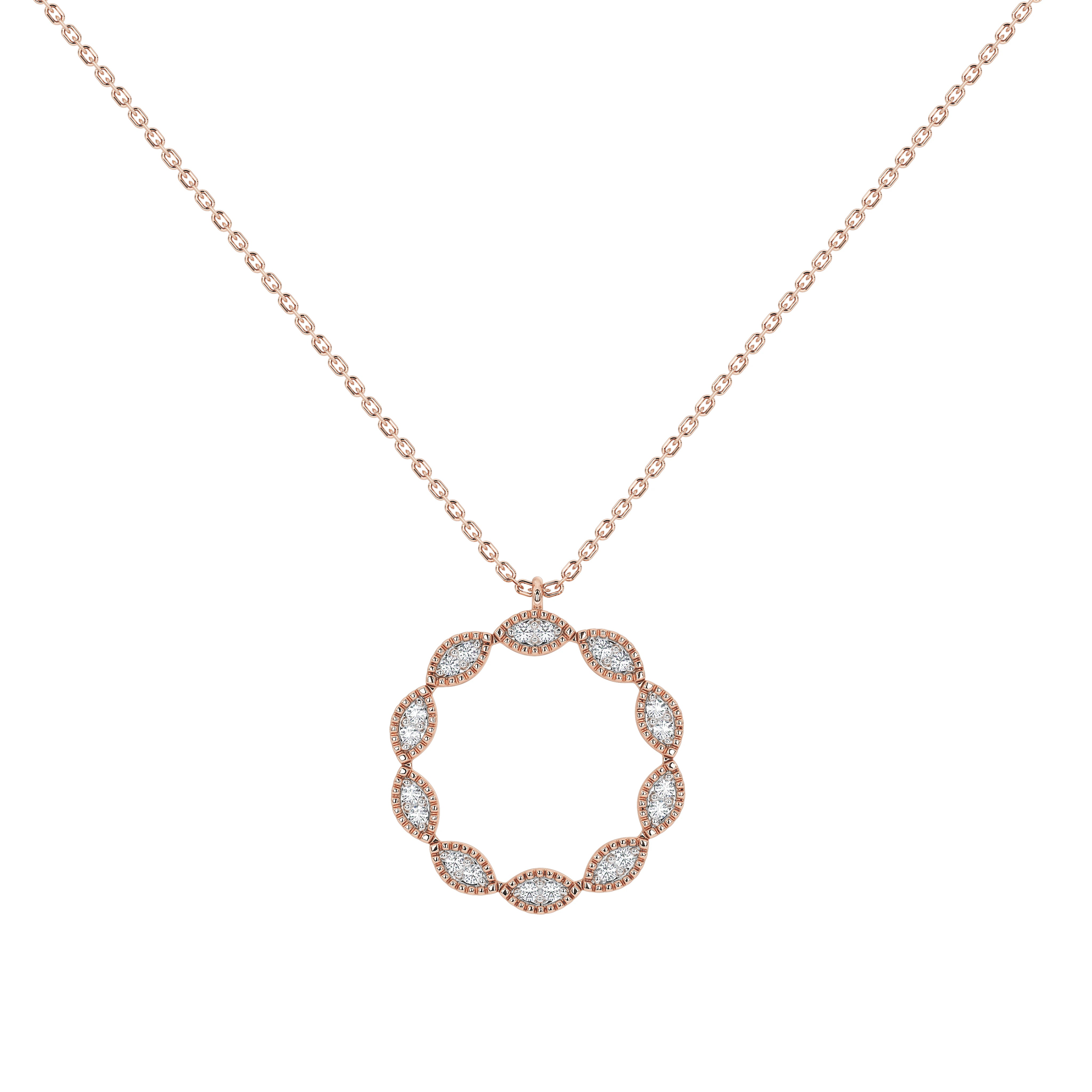 Caelia Round Pavé Pendant (With Chain)
