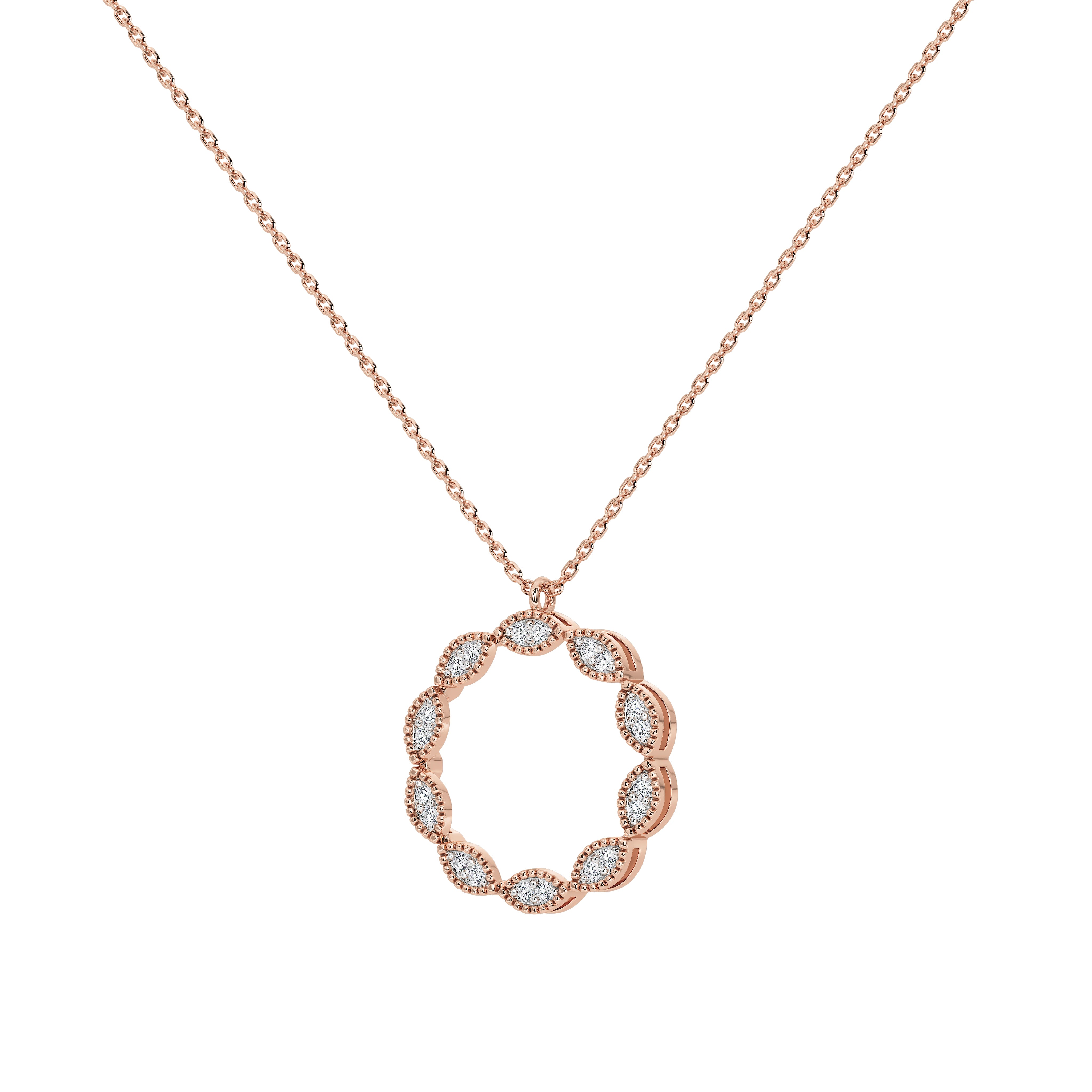 Caelia Round Pavé Pendant (With Chain)
