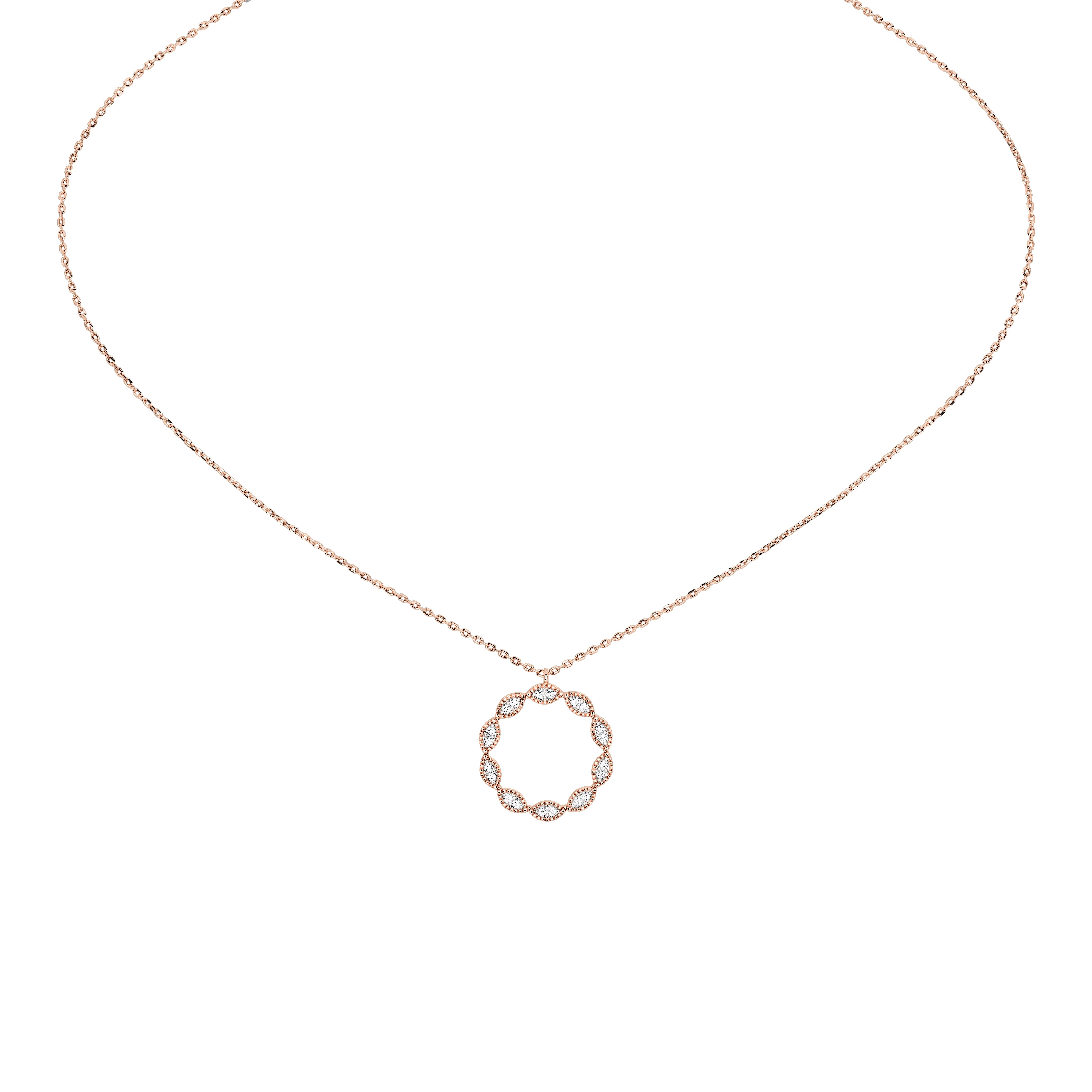 Caelia Round Pavé Pendant (With Chain)
