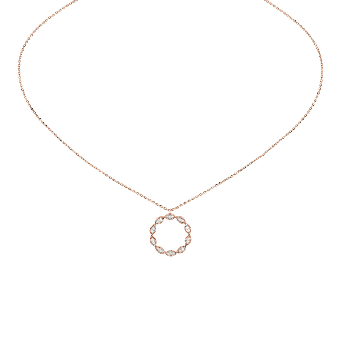 Caelia Round Pavé Pendant (With Chain)