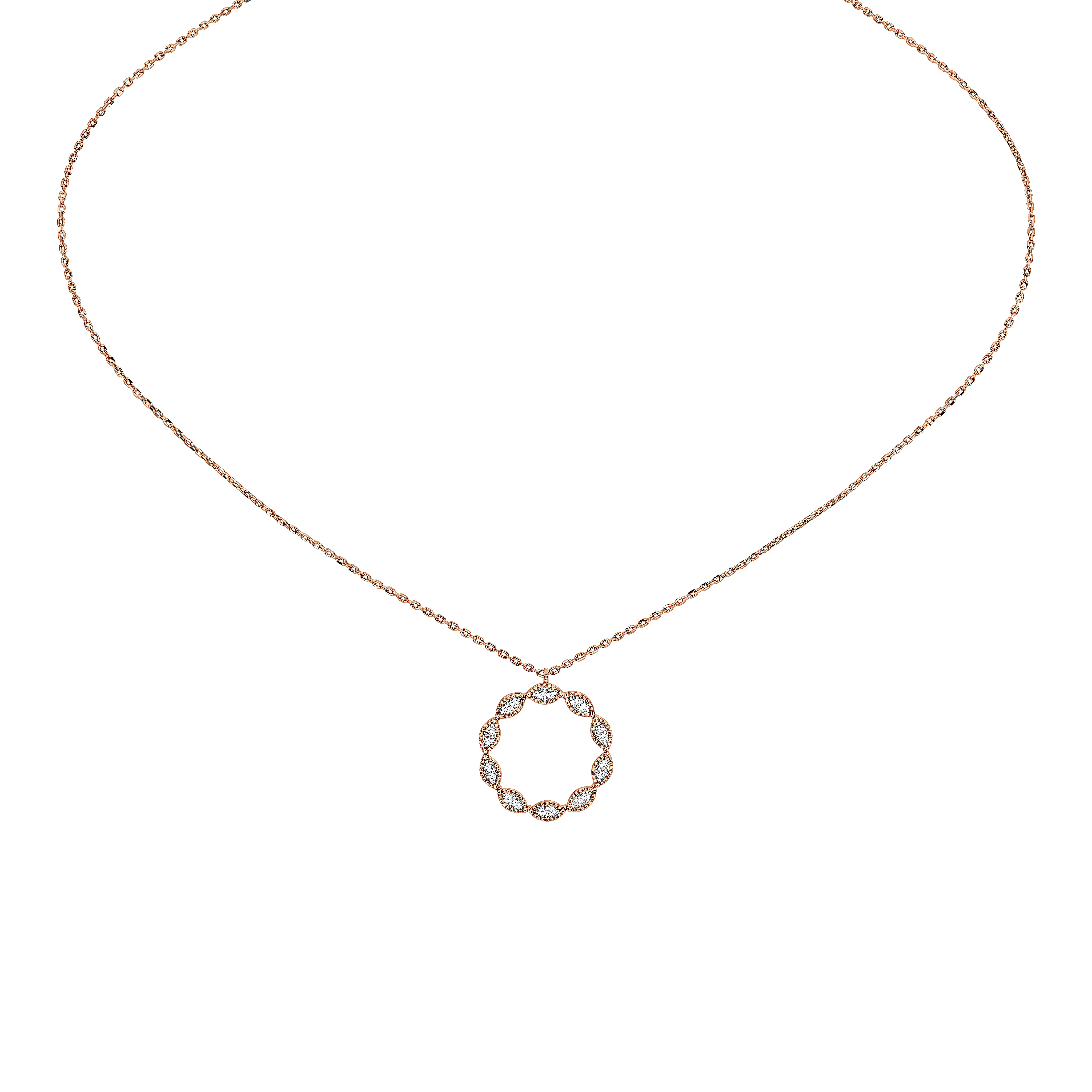 Caelia Round Pavé Pendant (With Chain)