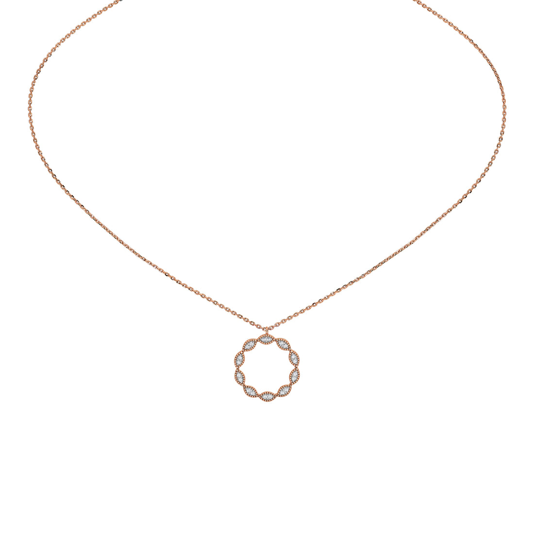 Caelia Round Pavé Pendant (With Chain)