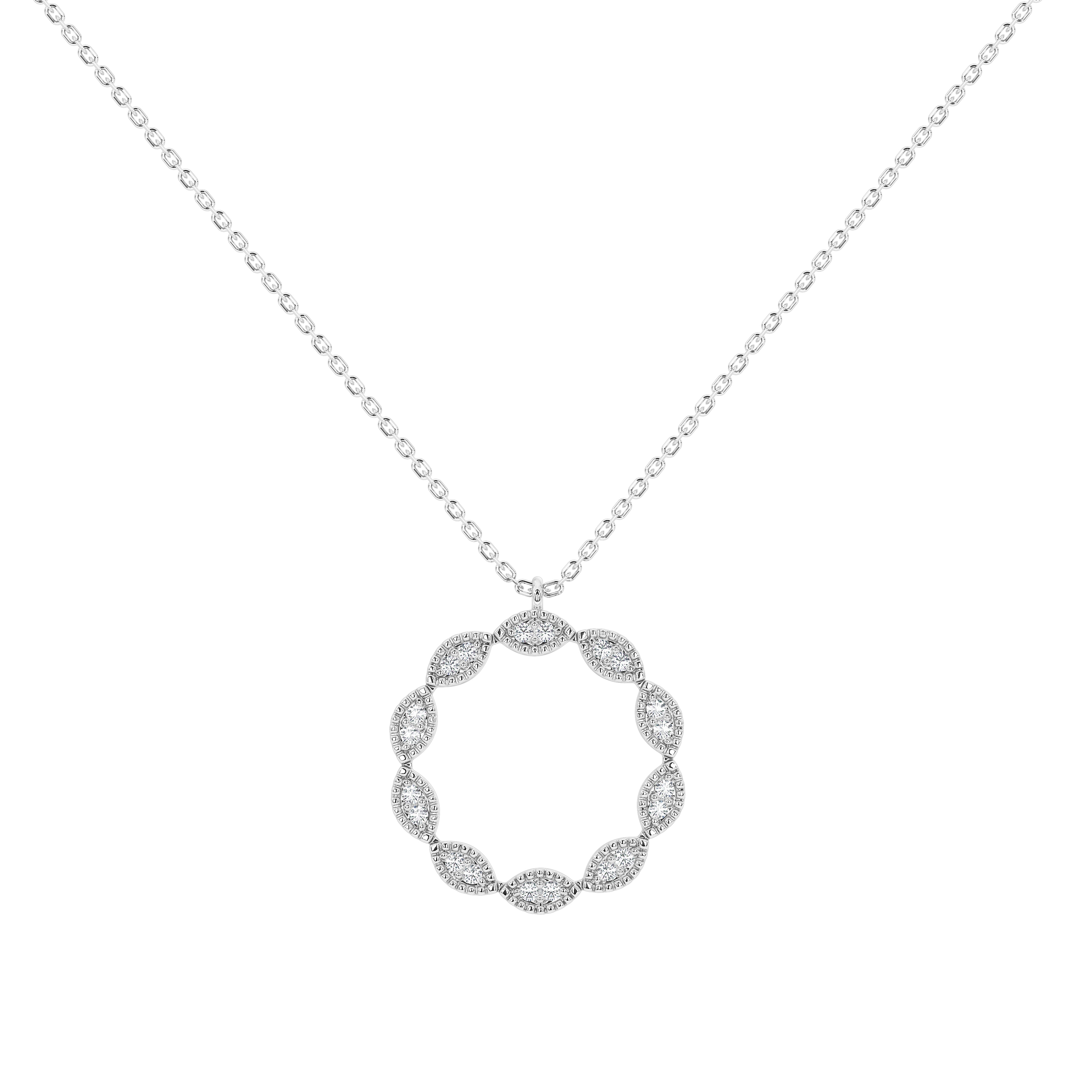 Caelia Round Pavé Pendant (With Chain)