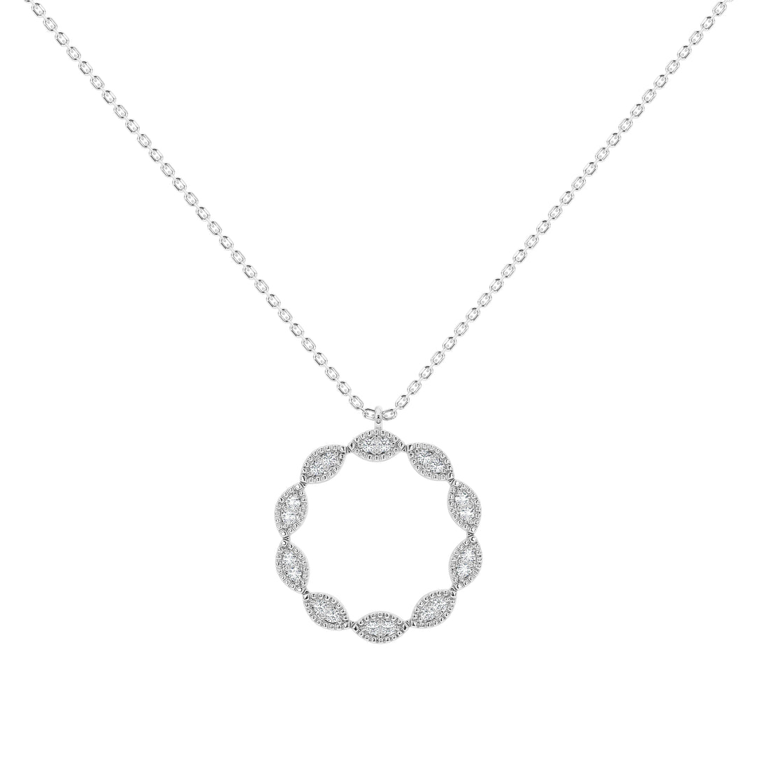 Caelia Round Pavé Pendant (With Chain)