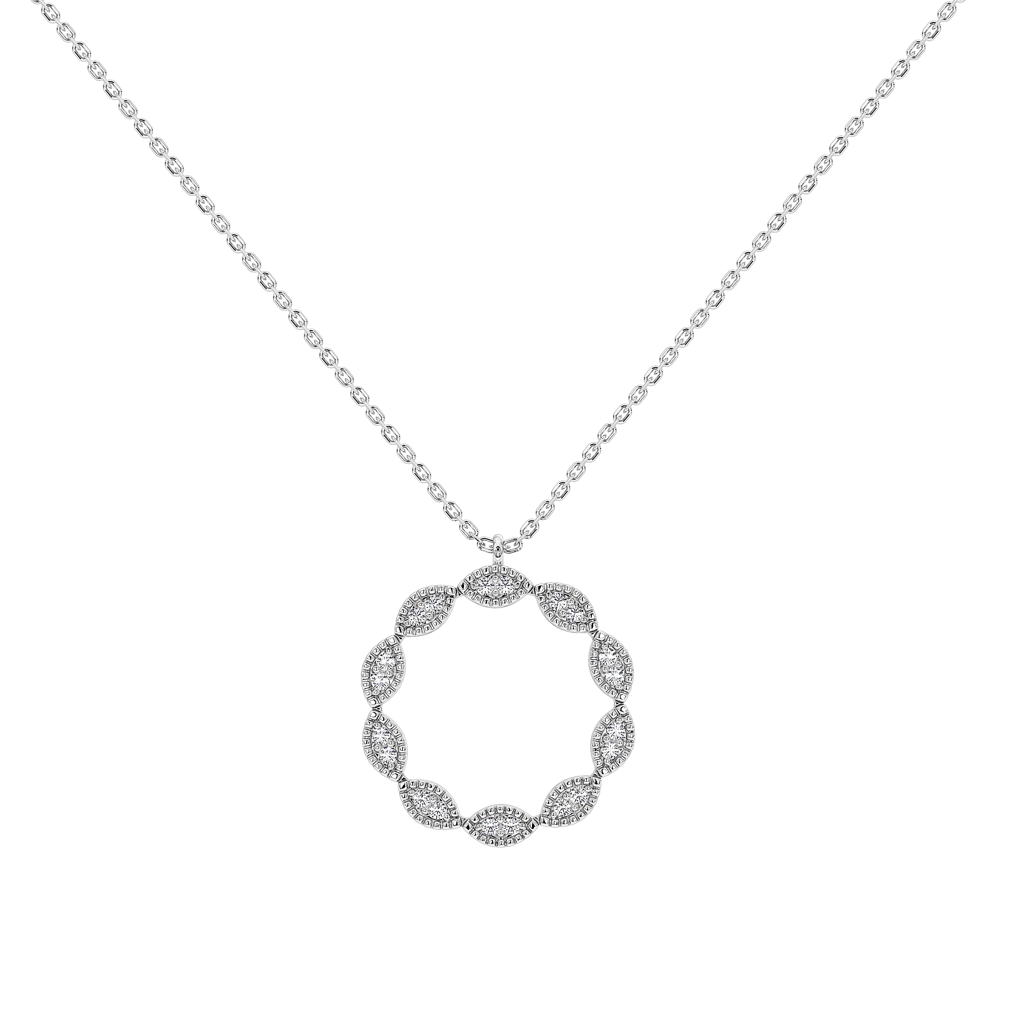 Caelia Round Pavé Pendant (With Chain)