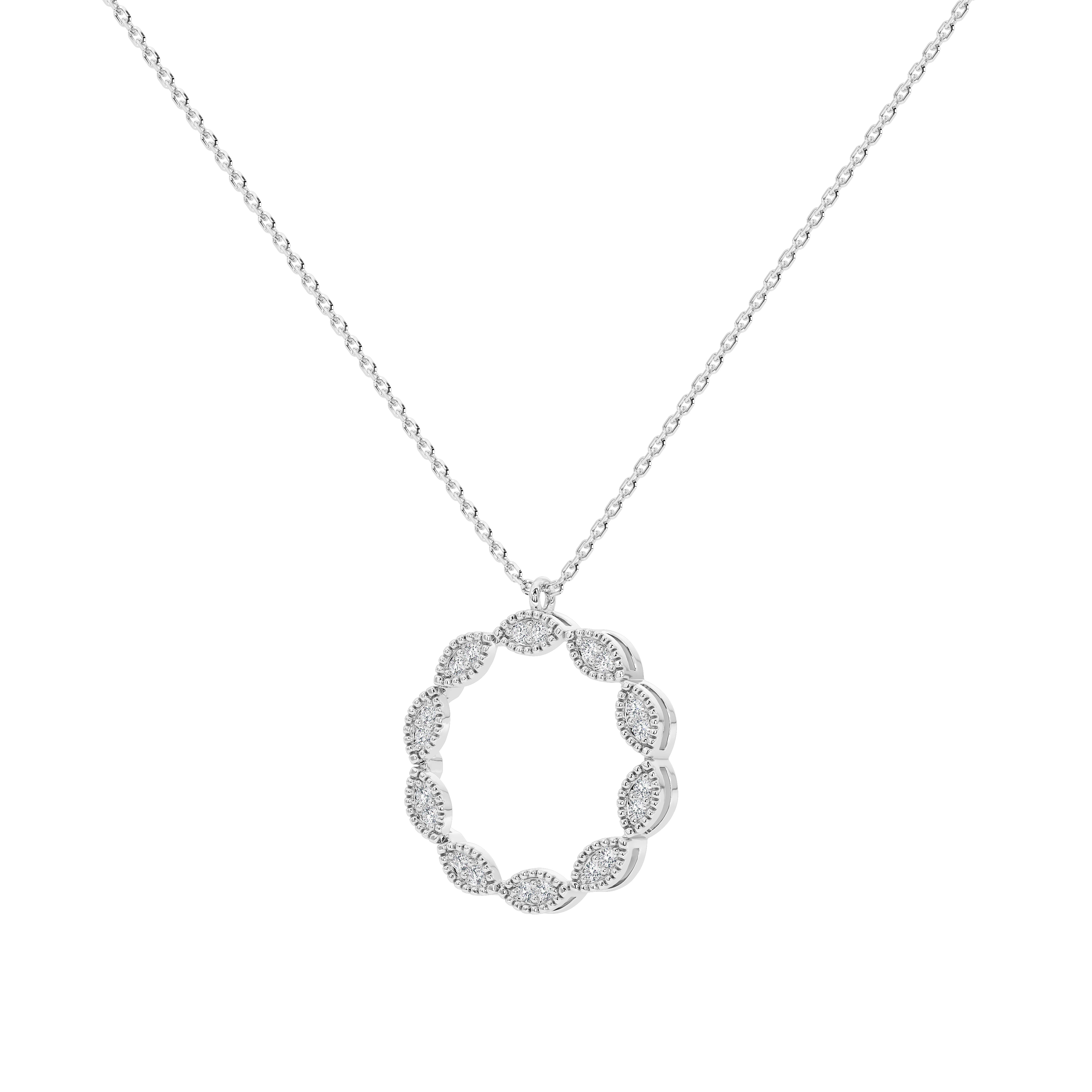 Caelia Round Pavé Pendant (With Chain)