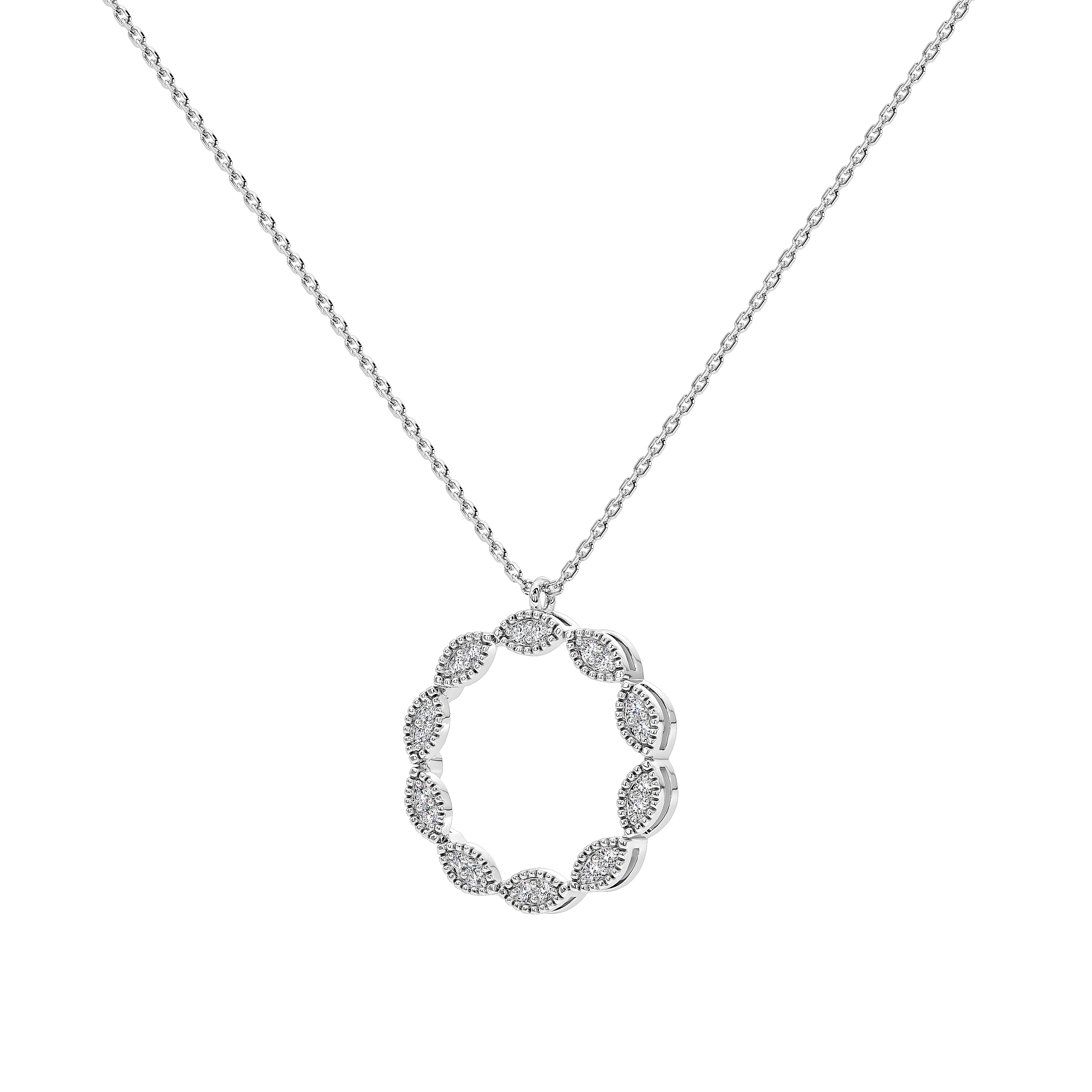 Caelia Round Pavé Pendant (With Chain)