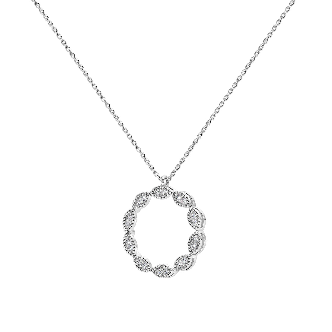 Caelia Round Pavé Pendant (With Chain)
