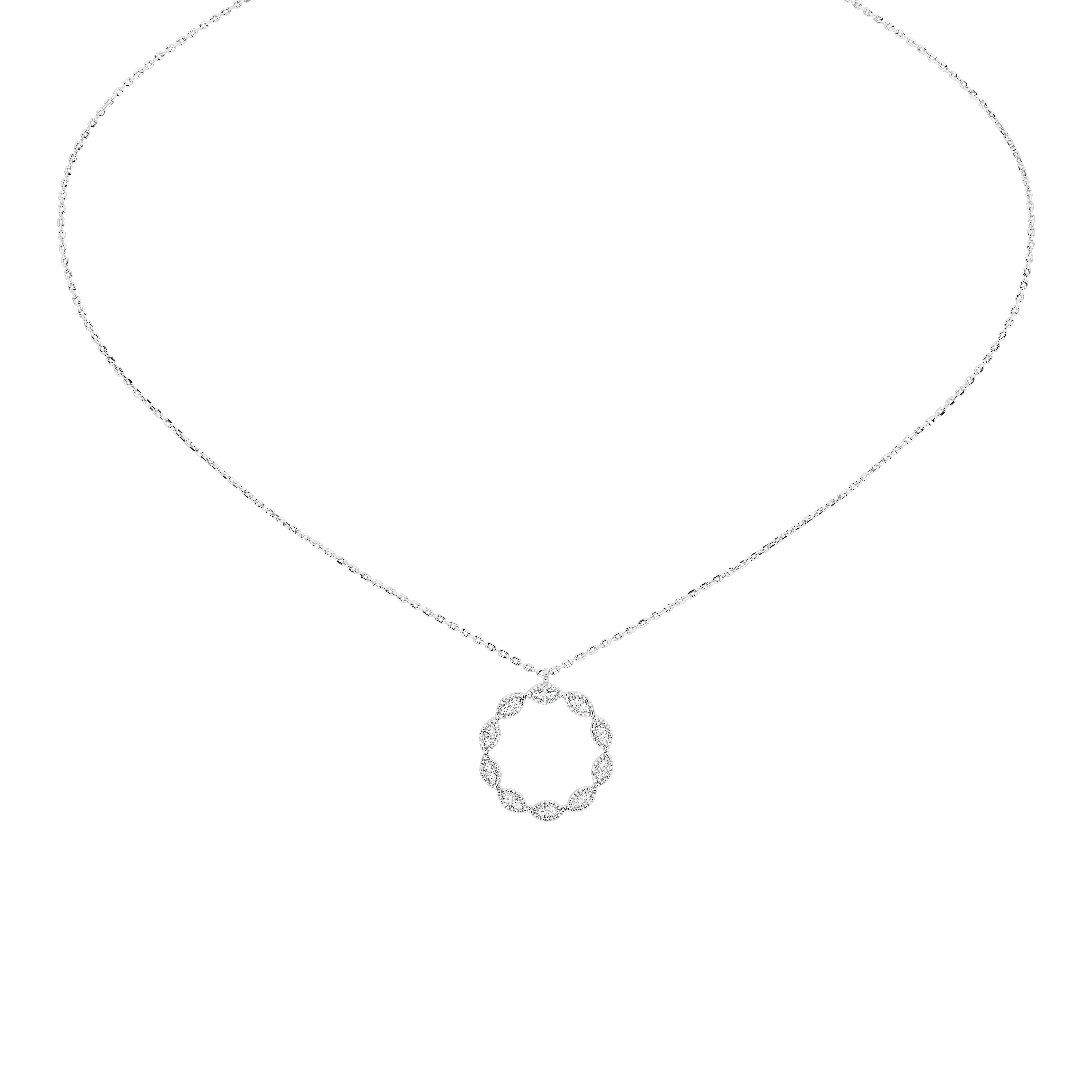 Caelia Round Pavé Pendant (With Chain)