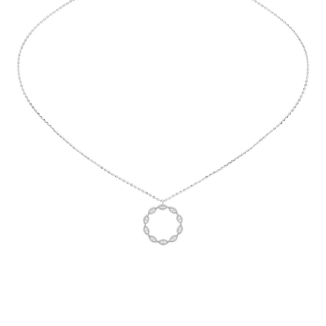 Caelia Round Pavé Pendant (With Chain)