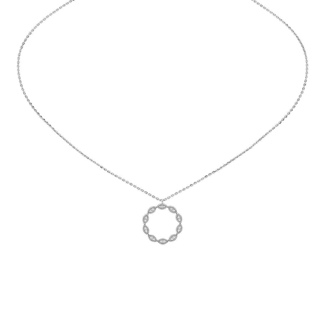 Caelia Round Pavé Pendant (With Chain)