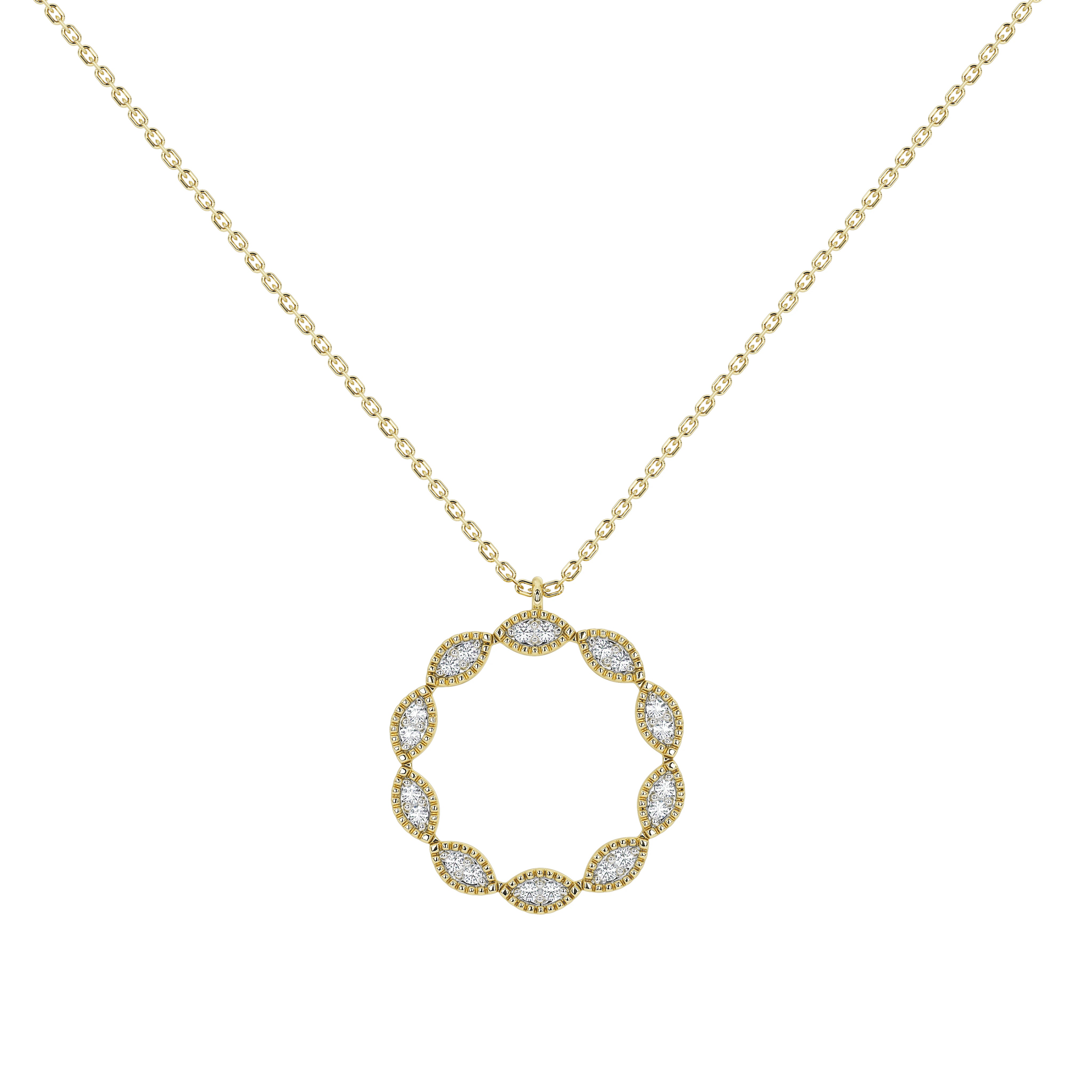 Caelia Round Pavé Pendant (With Chain)