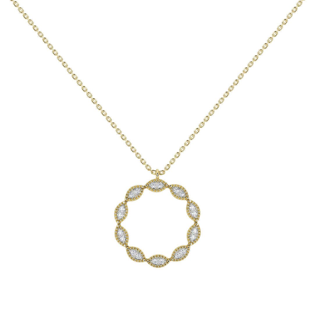Caelia Round Pavé Pendant (With Chain)