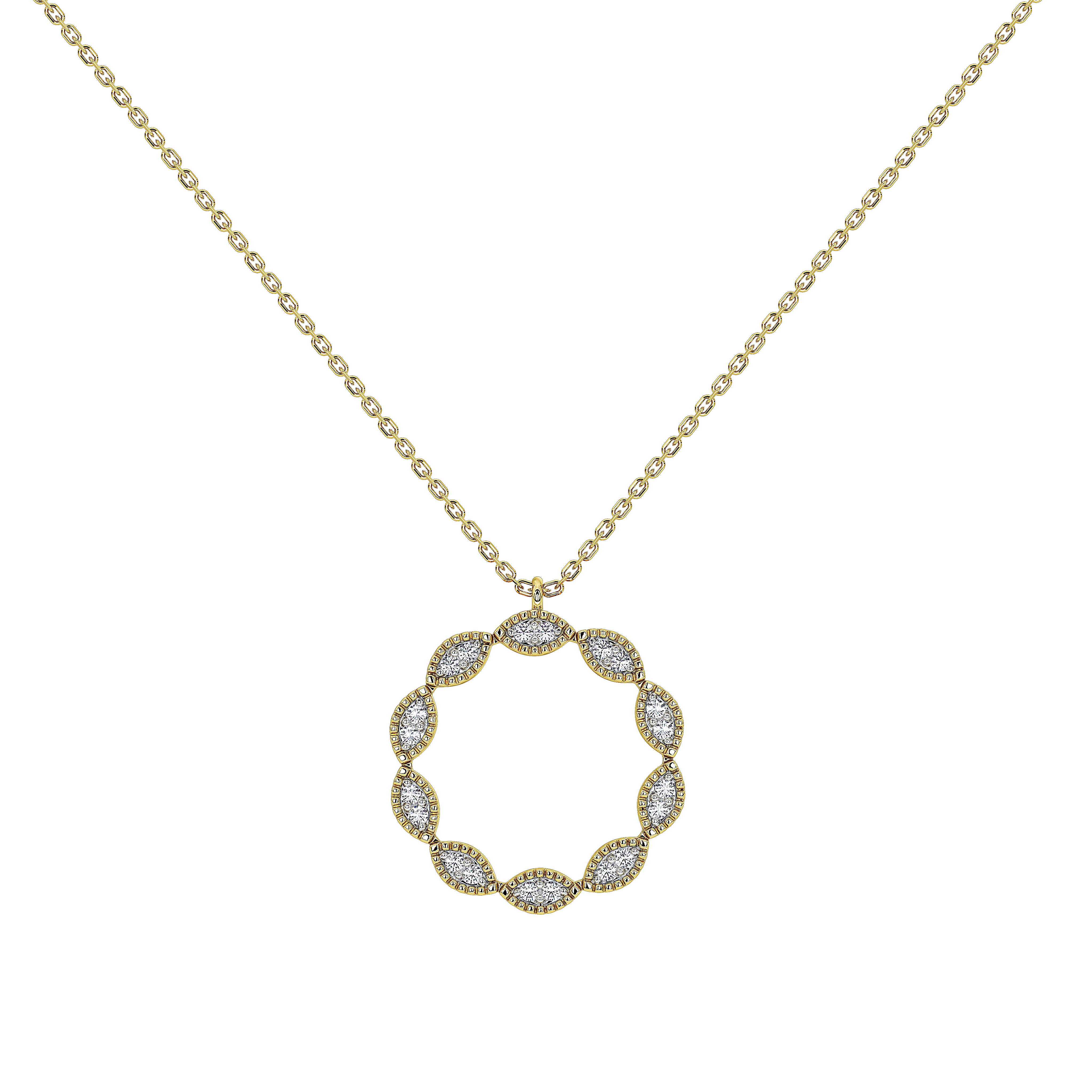 Caelia Round Pavé Pendant (With Chain)