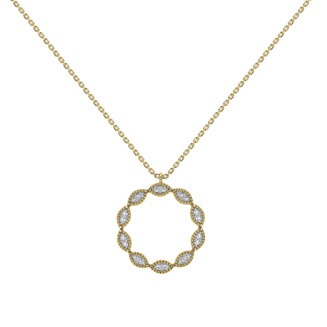 Caelia Round Pavé Pendant (With Chain)