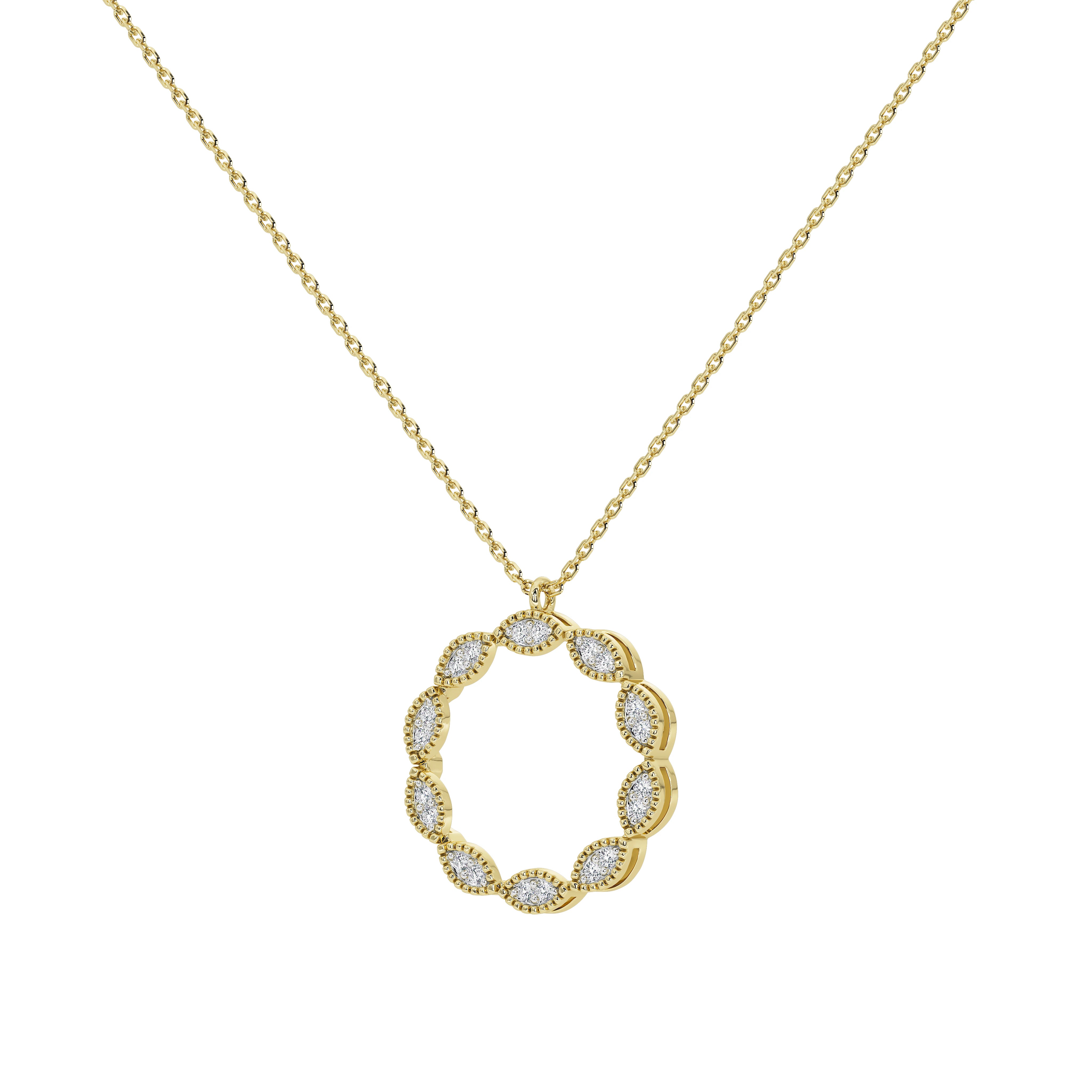 Caelia Round Pavé Pendant (With Chain)