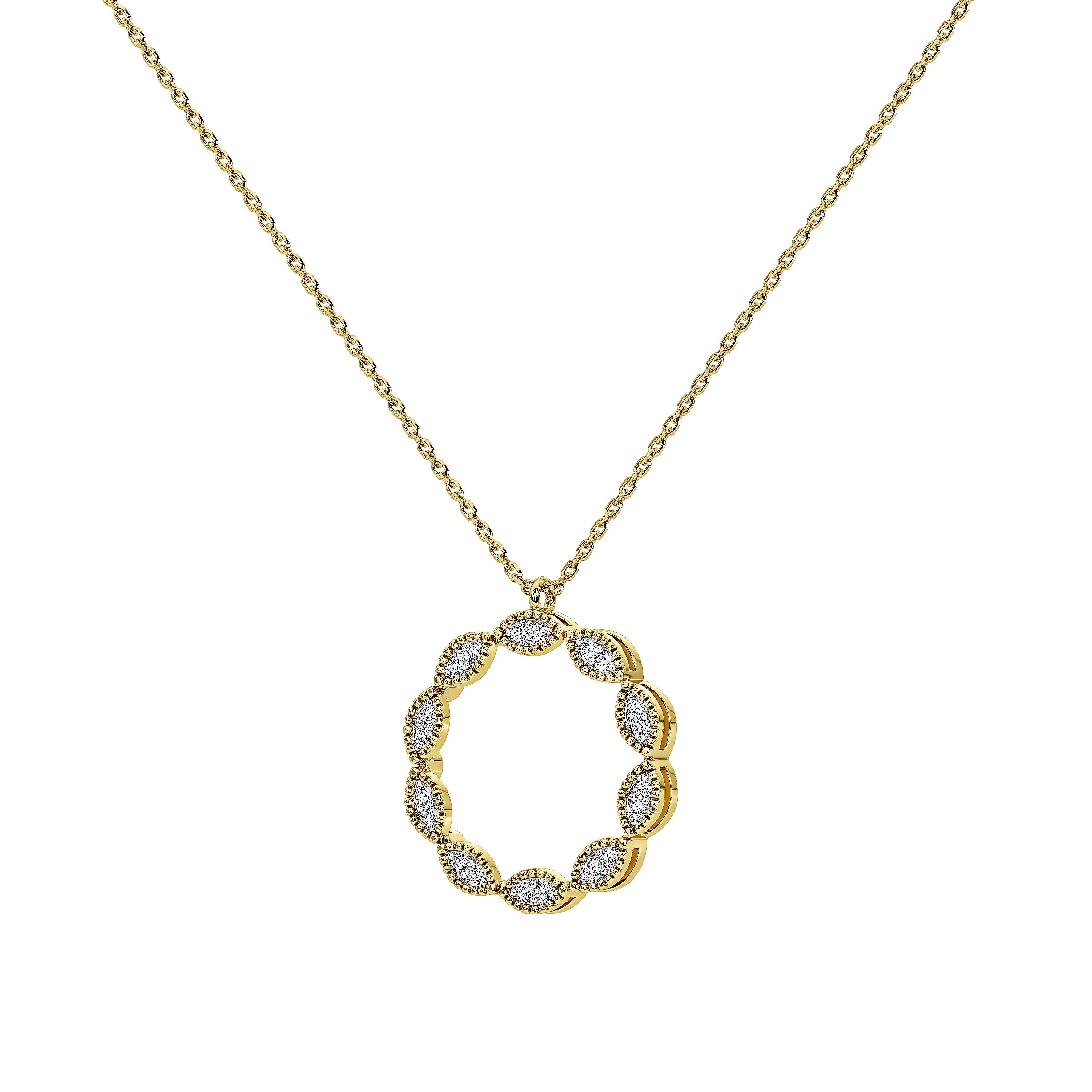 Caelia Round Pavé Pendant (With Chain)