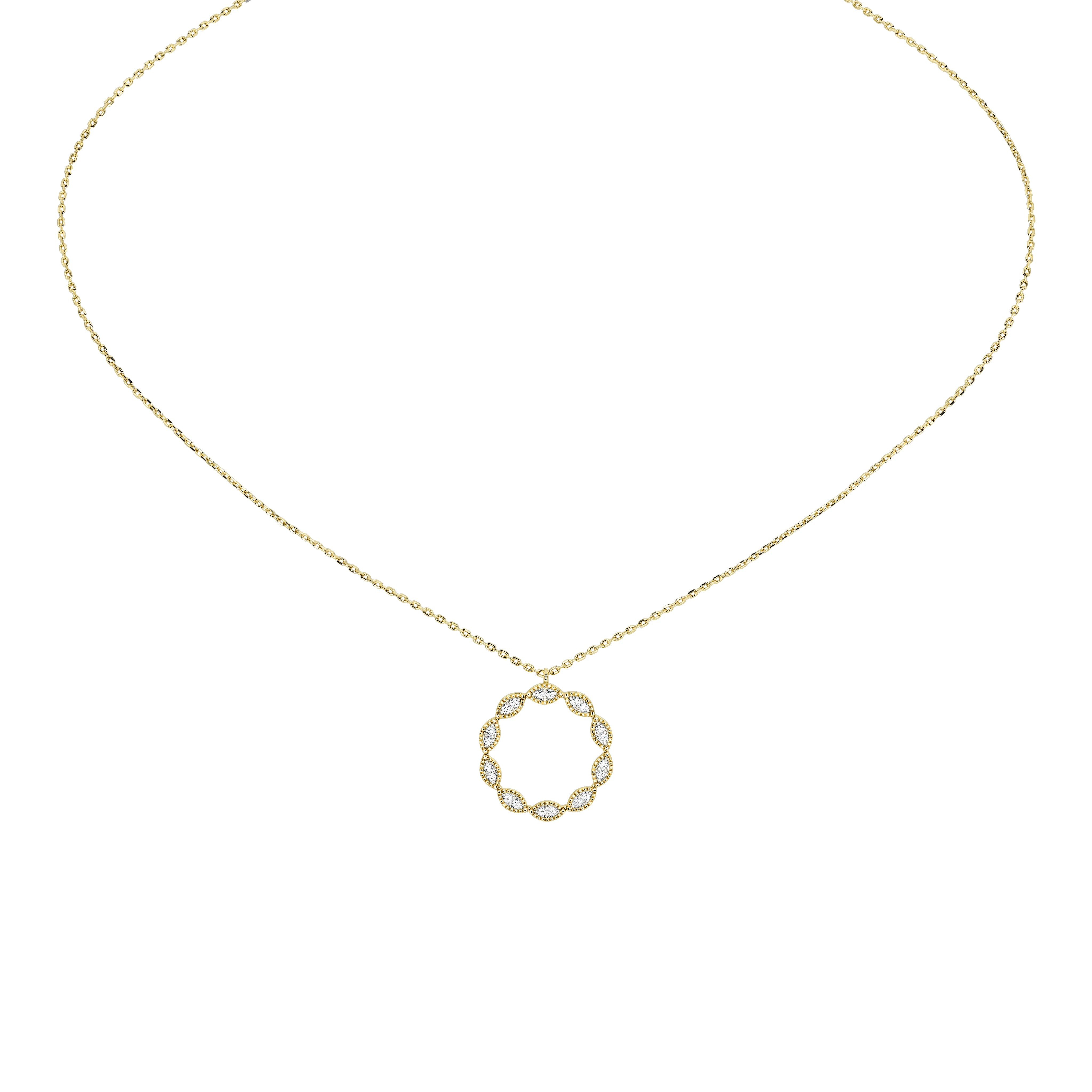 Caelia Round Pavé Pendant (With Chain)