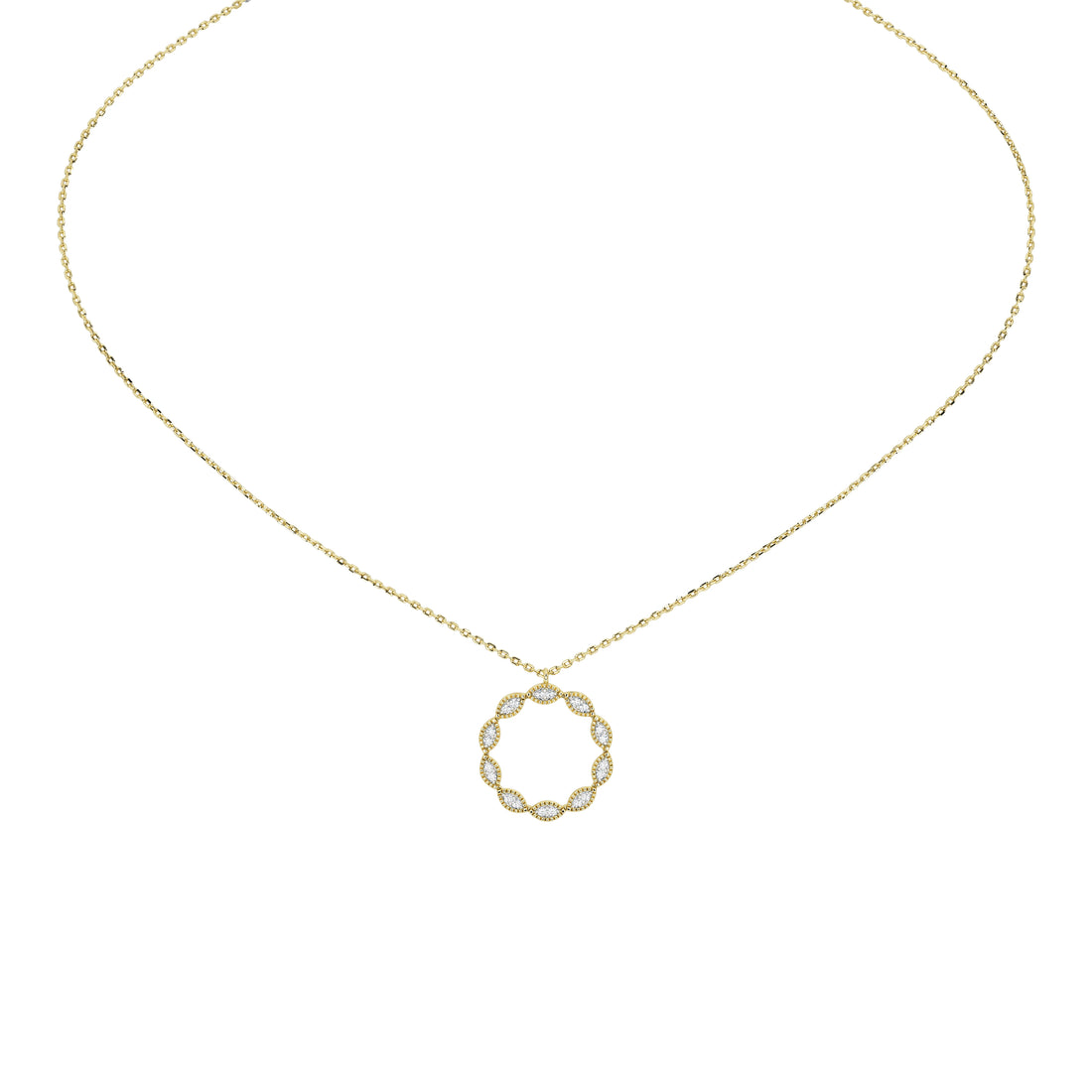 Caelia Round Pavé Pendant (With Chain)