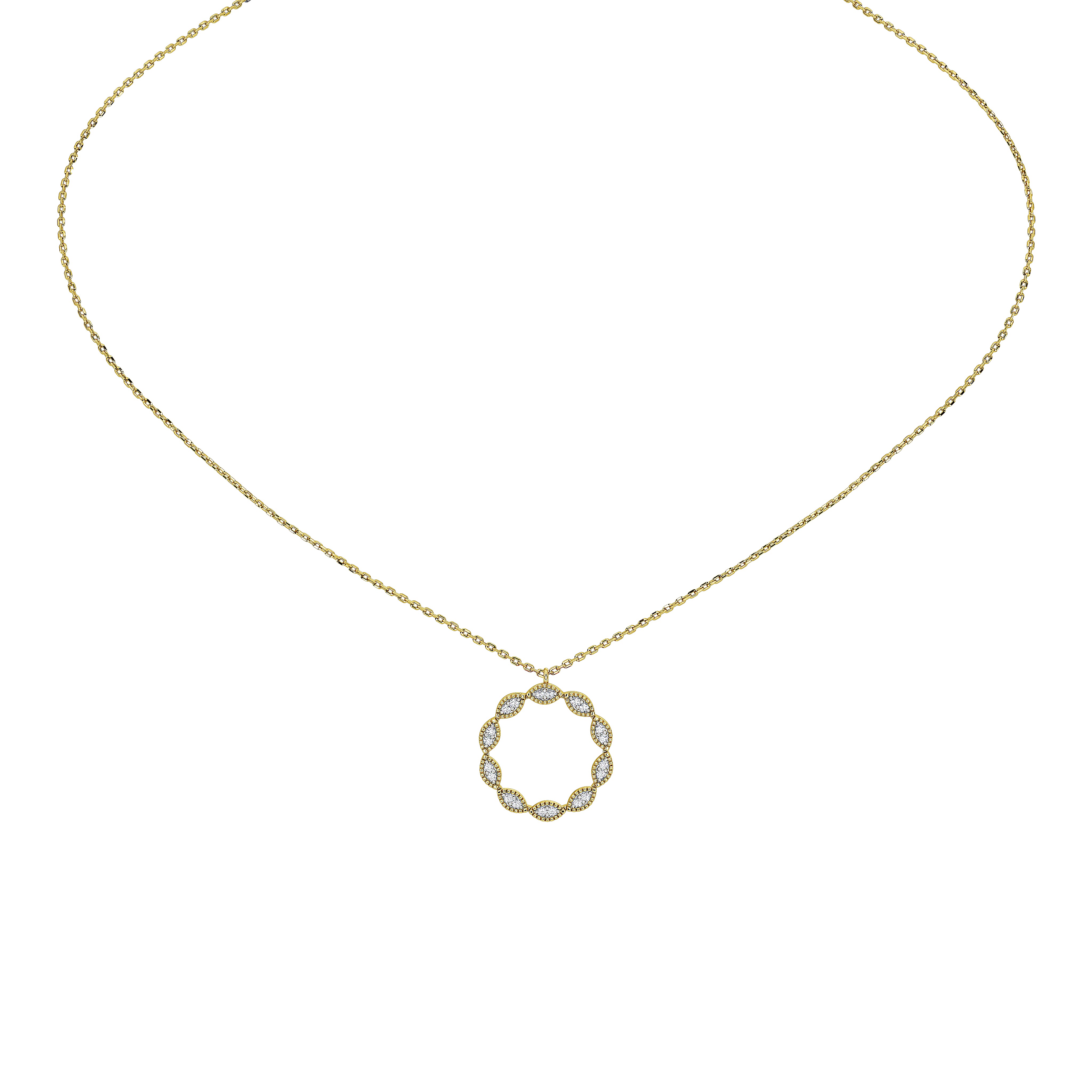 Caelia Round Pavé Pendant (With Chain)