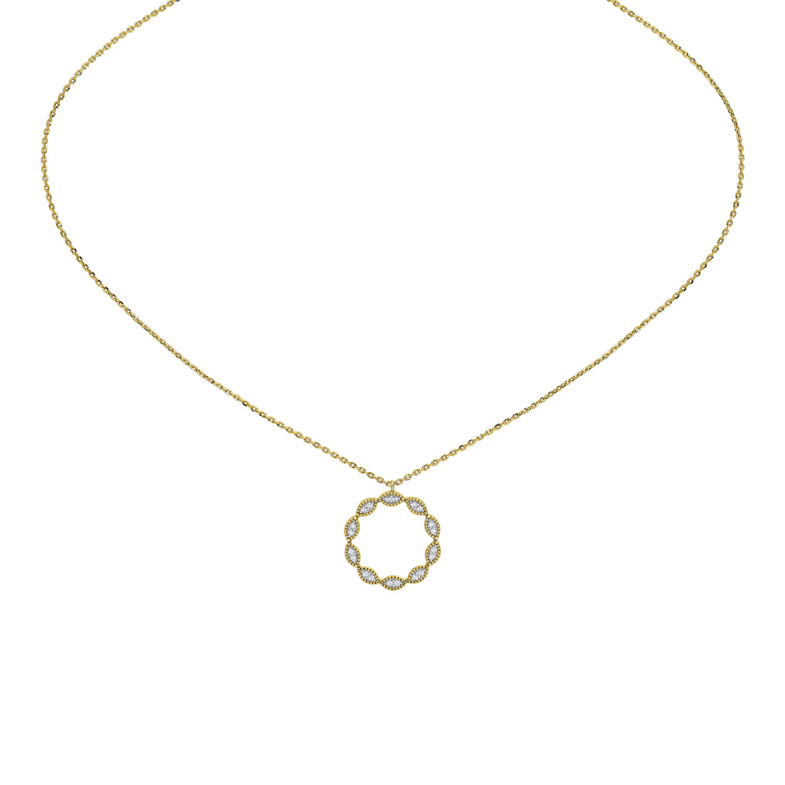 Caelia Round Pavé Pendant (With Chain)