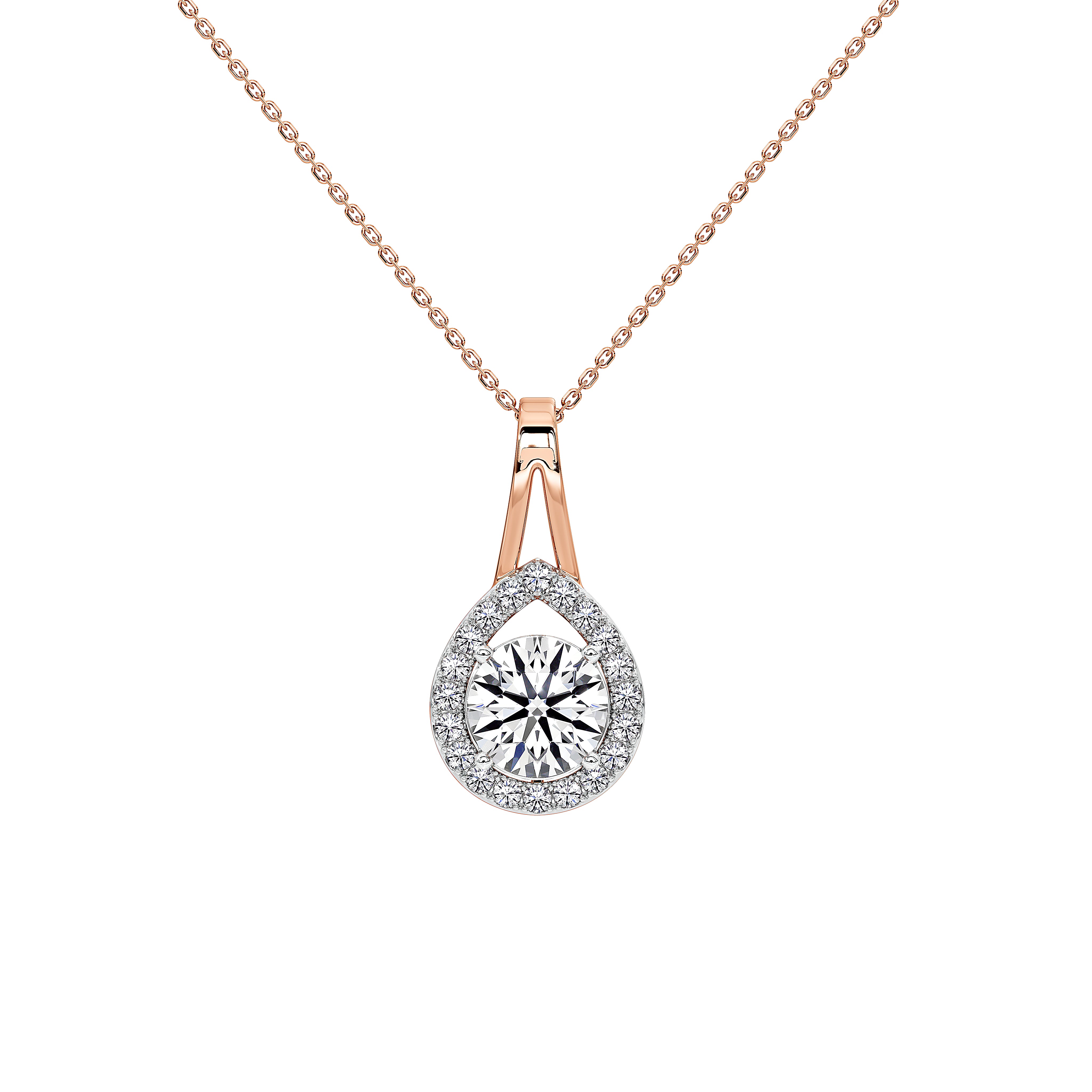 Solène Round Solitaire Pendant (Without Chain)