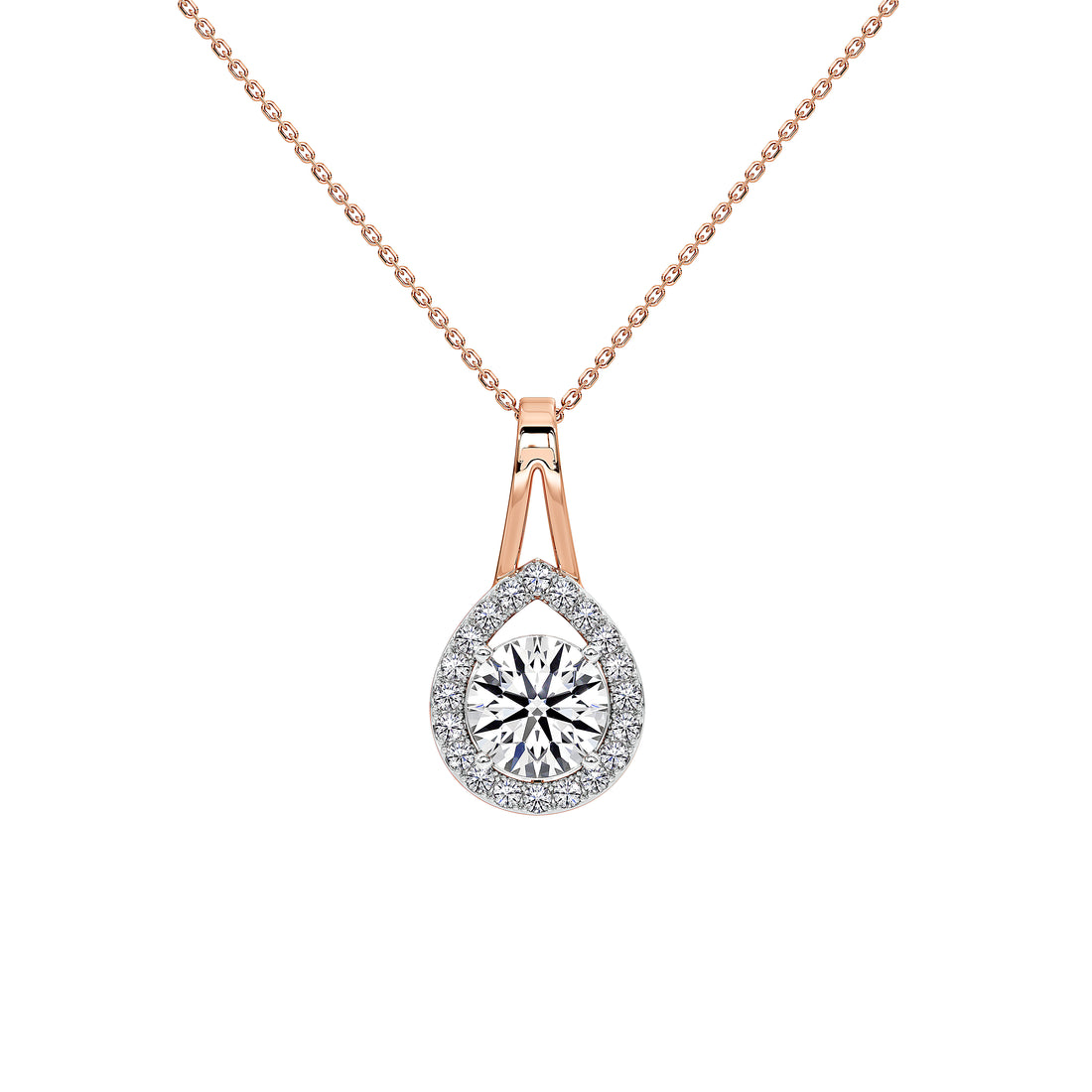 Solène Round Solitaire Pendant (Without Chain)