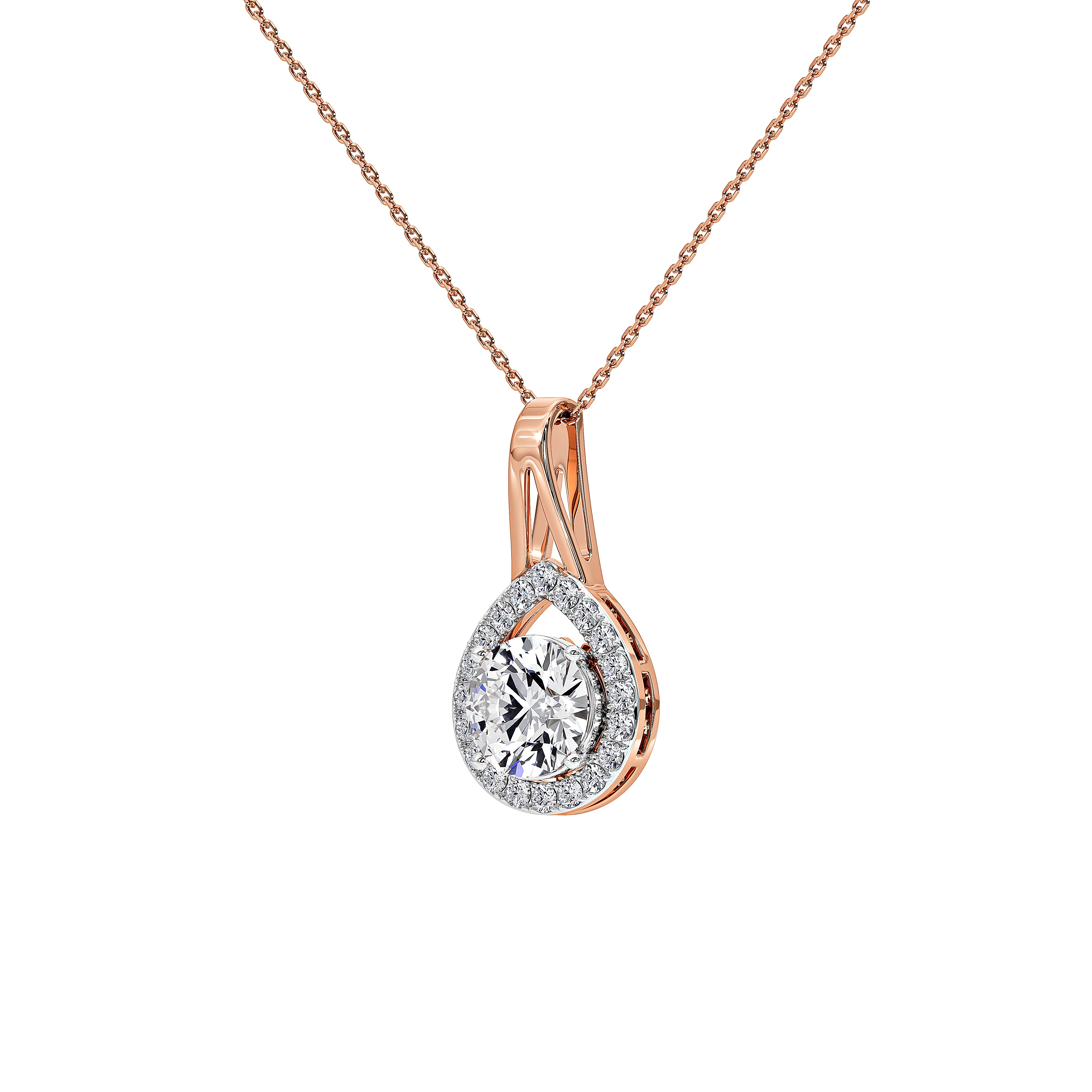 Solène Round Solitaire Pendant (Without Chain)
