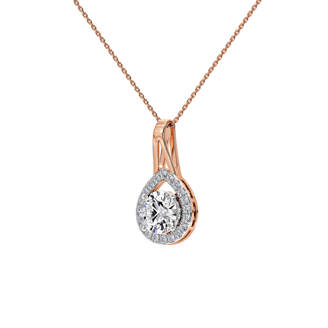 Solène Round Solitaire Pendant (Without Chain)