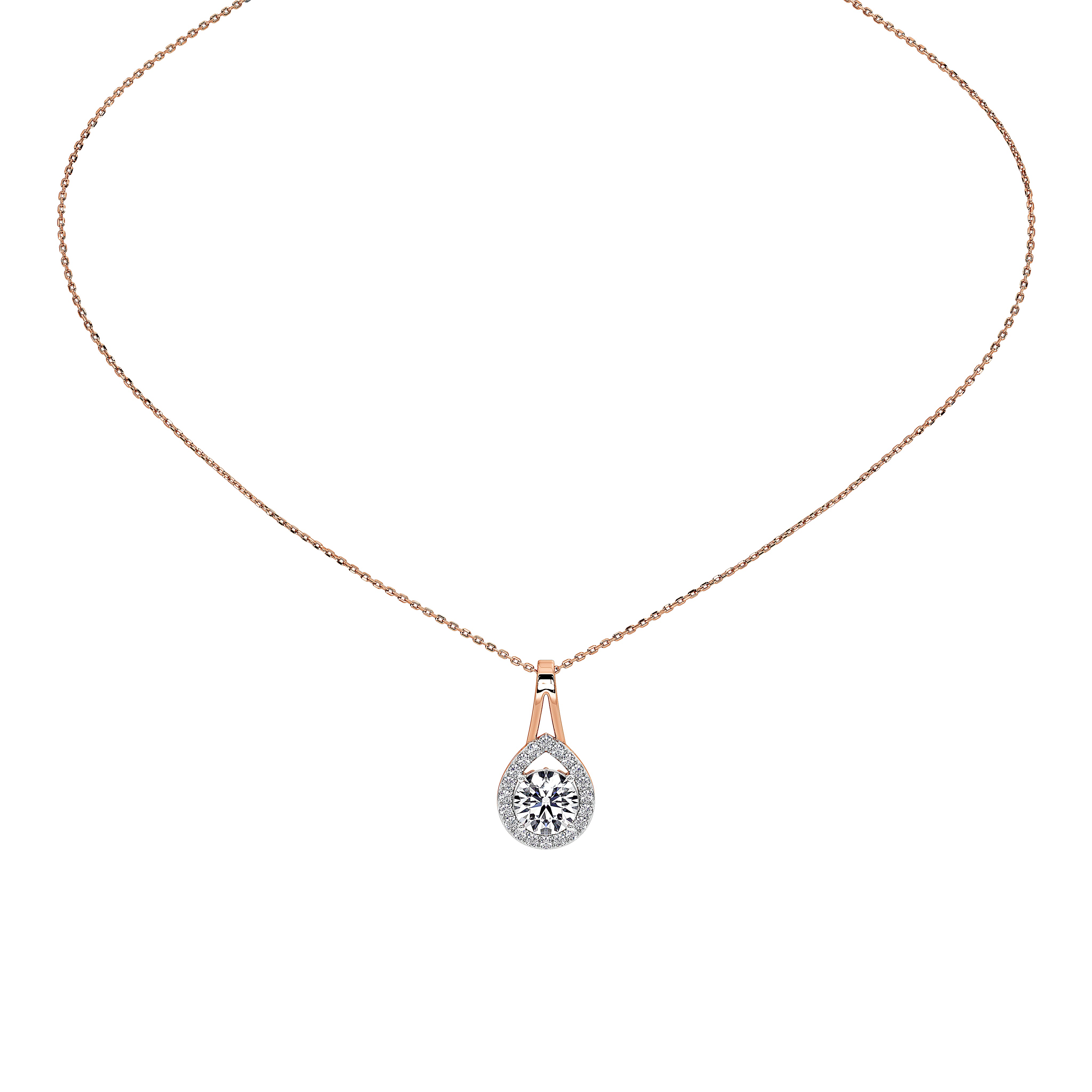 Solène Round Solitaire Pendant (Without Chain)