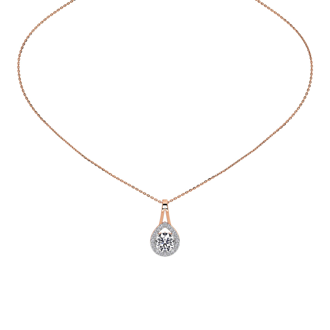 Solène Round Solitaire Pendant (Without Chain)