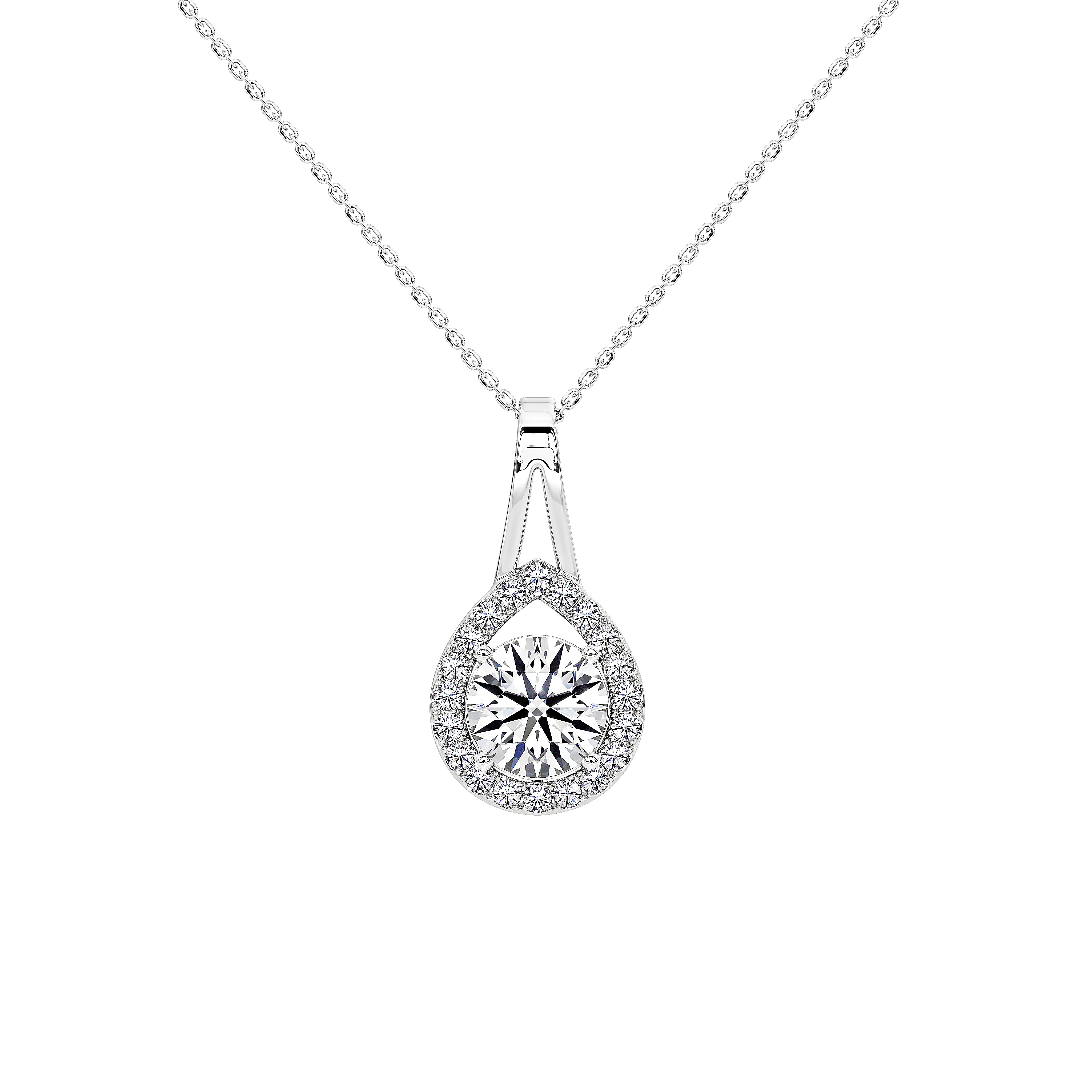 Solène Round Solitaire Pendant (Without Chain)
