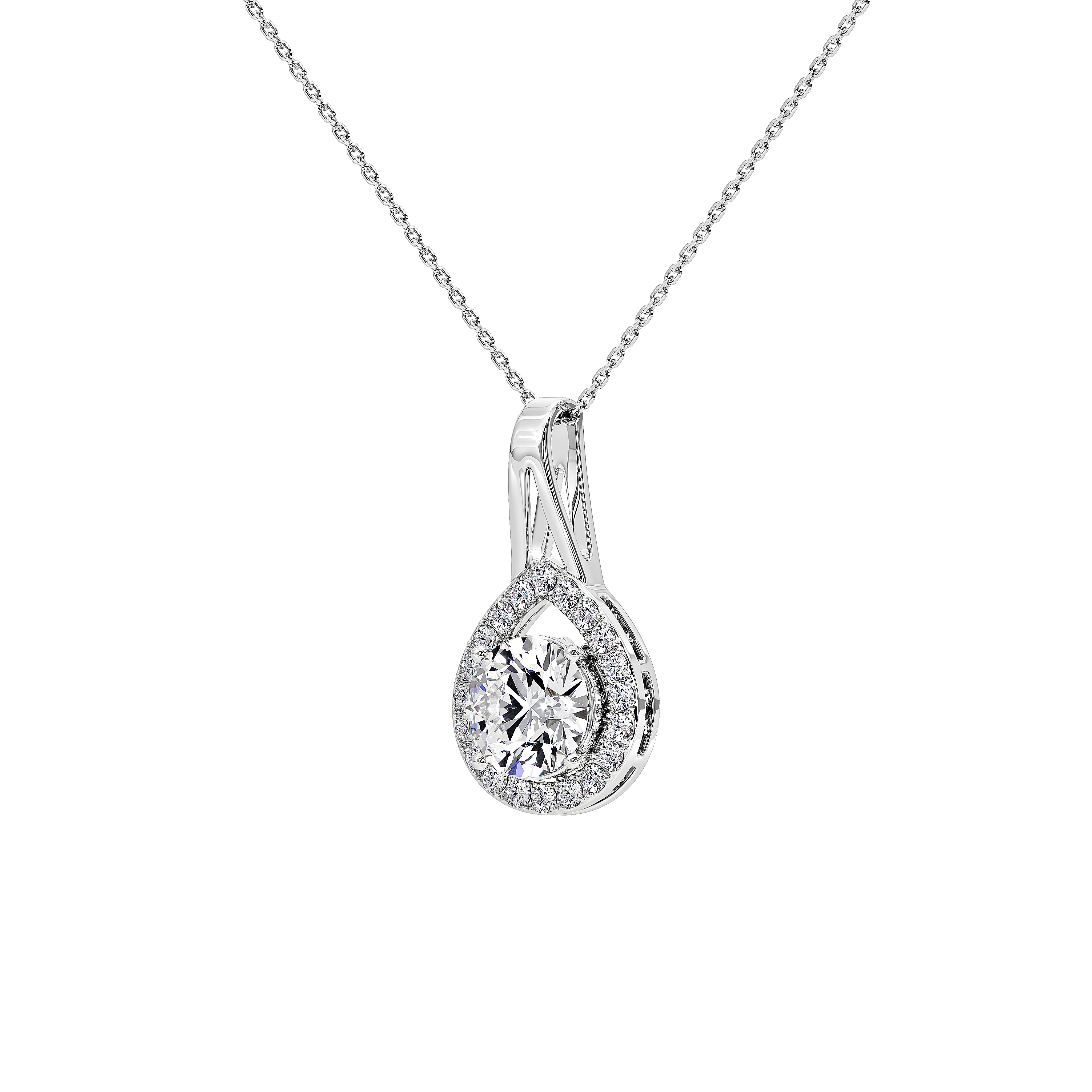 Solène Round Solitaire Pendant (Without Chain)