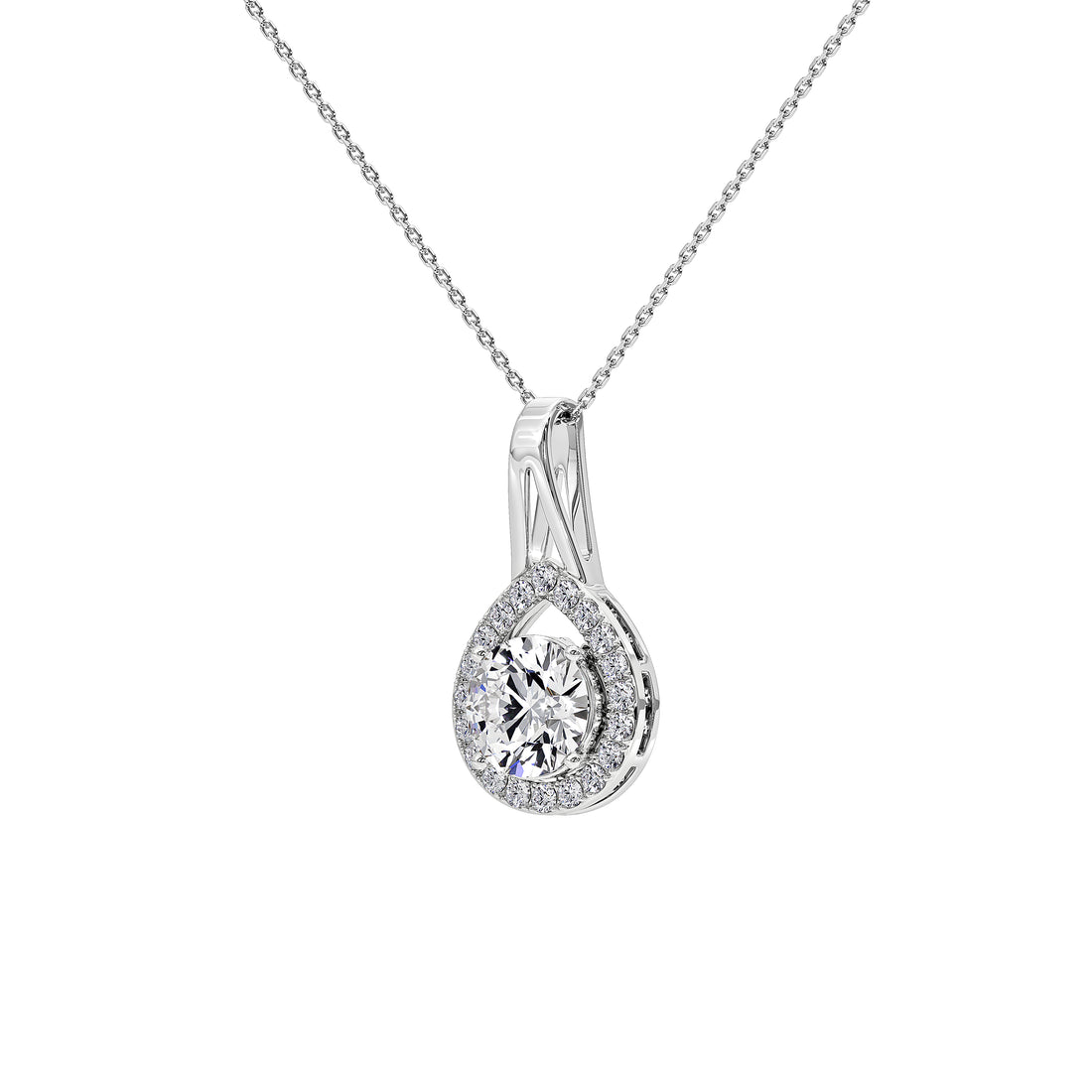 Solène Round Solitaire Pendant (Without Chain)