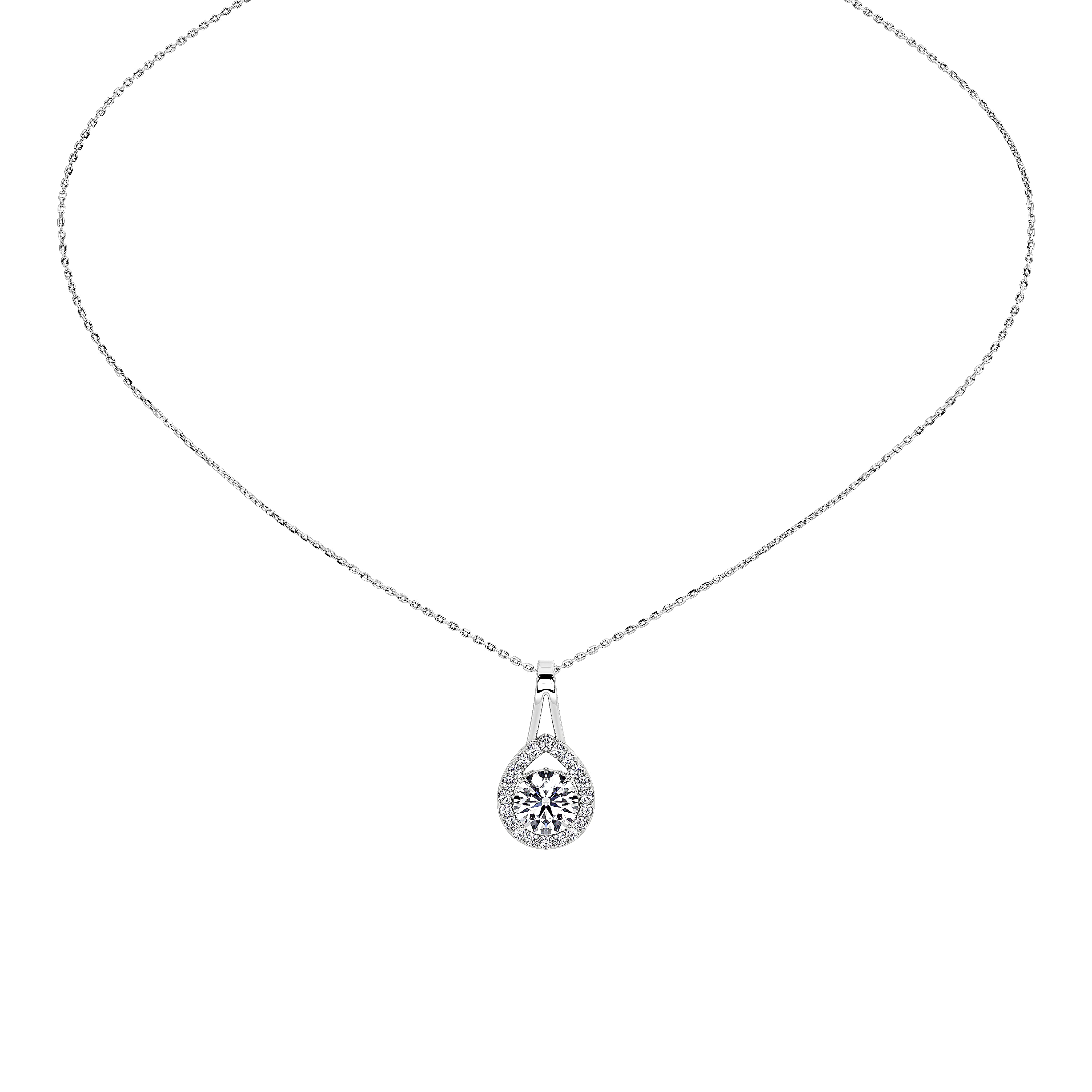 Solène Round Solitaire Pendant (Without Chain)