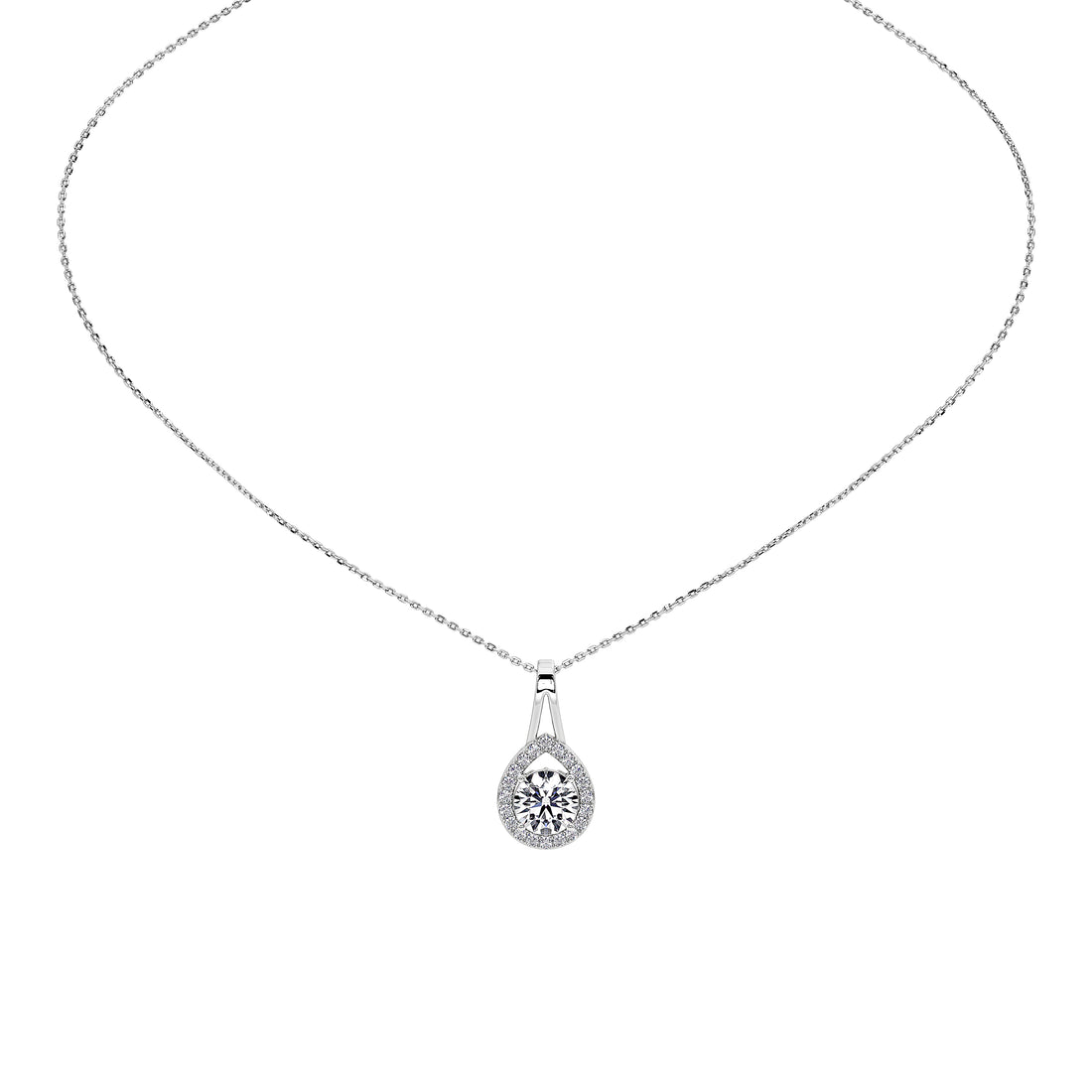 Solène Round Solitaire Pendant (Without Chain)