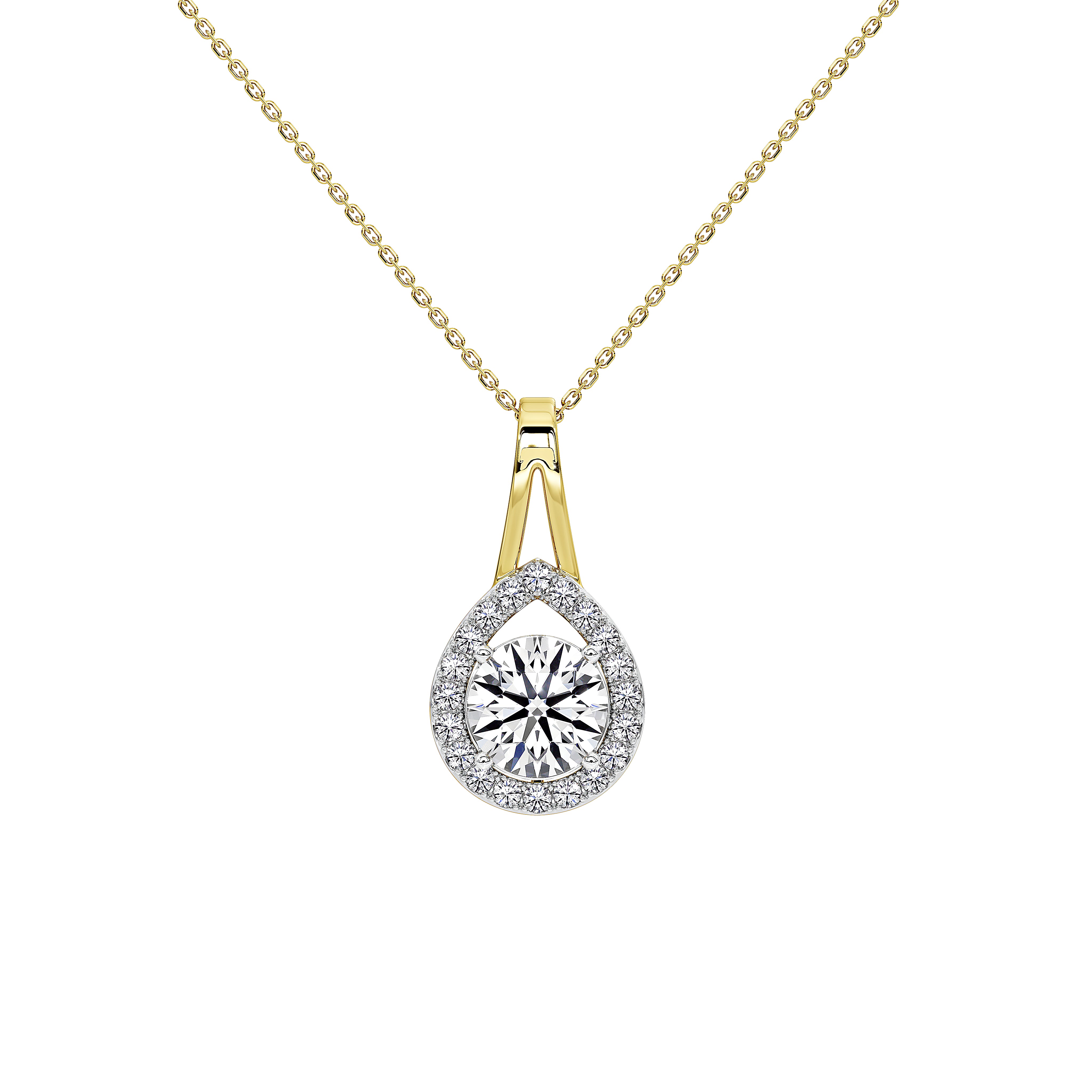 Solène Round Solitaire Pendant (Without Chain)