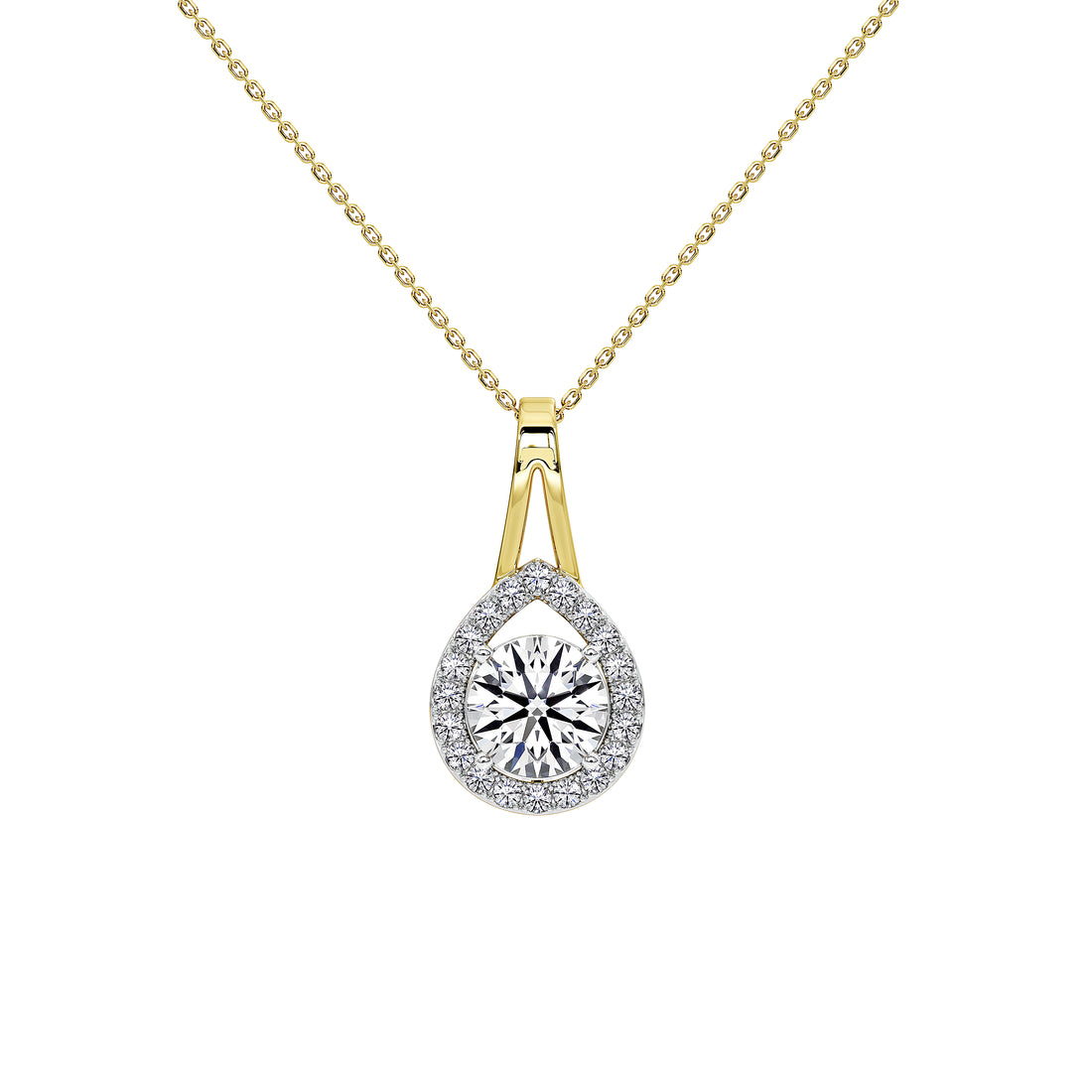 Solène Round Solitaire Pendant (Without Chain)